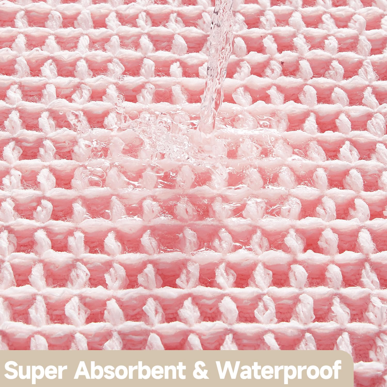 Waffle Bath Mat Non Slip Washable Quick Dry Cute Bath Mat