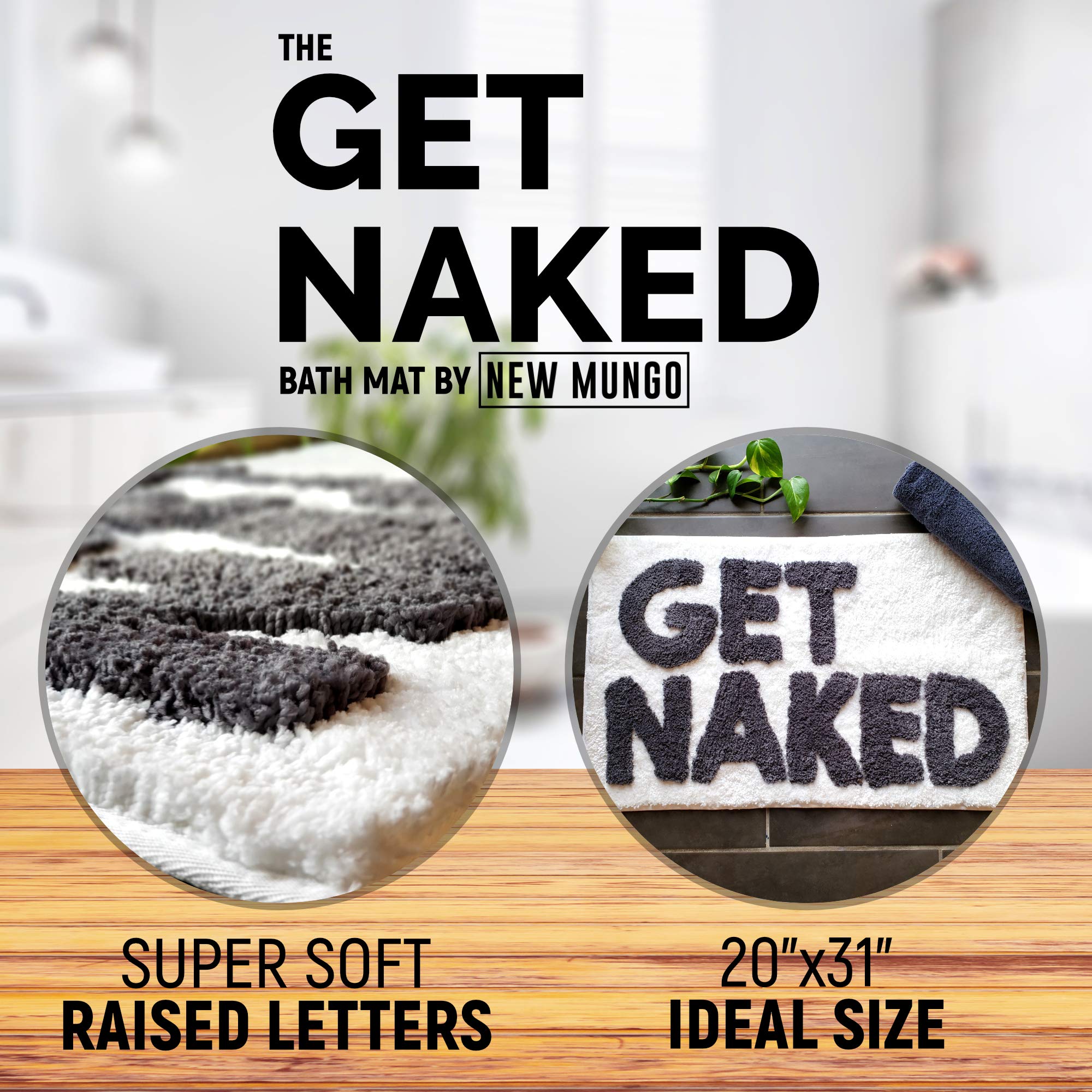 Get Naked Bath Mat - Cute Bathroom Rugs 31" x 20"
