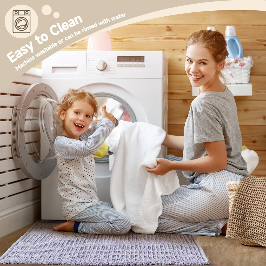 Waffle Bath Mat Non Slip Washable Quick Dry Cute Bath Mat