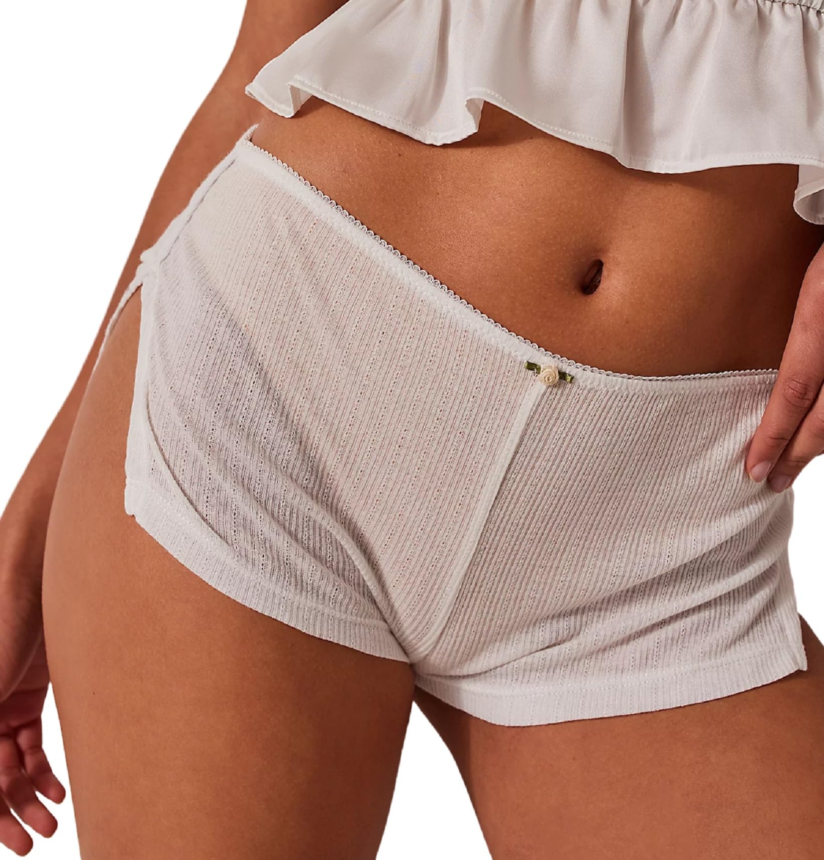 Y2K Sexy Micro Shorts for Women â€?Low Waist Side Slit Boy Shorts & Lounge Sleepwear