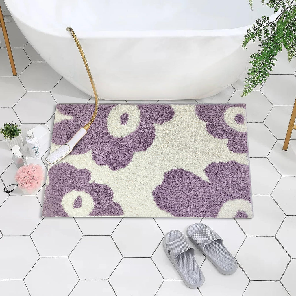 Cute Bath Mat for Bathroom Soft Super Absorbent Non Slip TPR Backing, Quick Drying, Machine Washable Bath