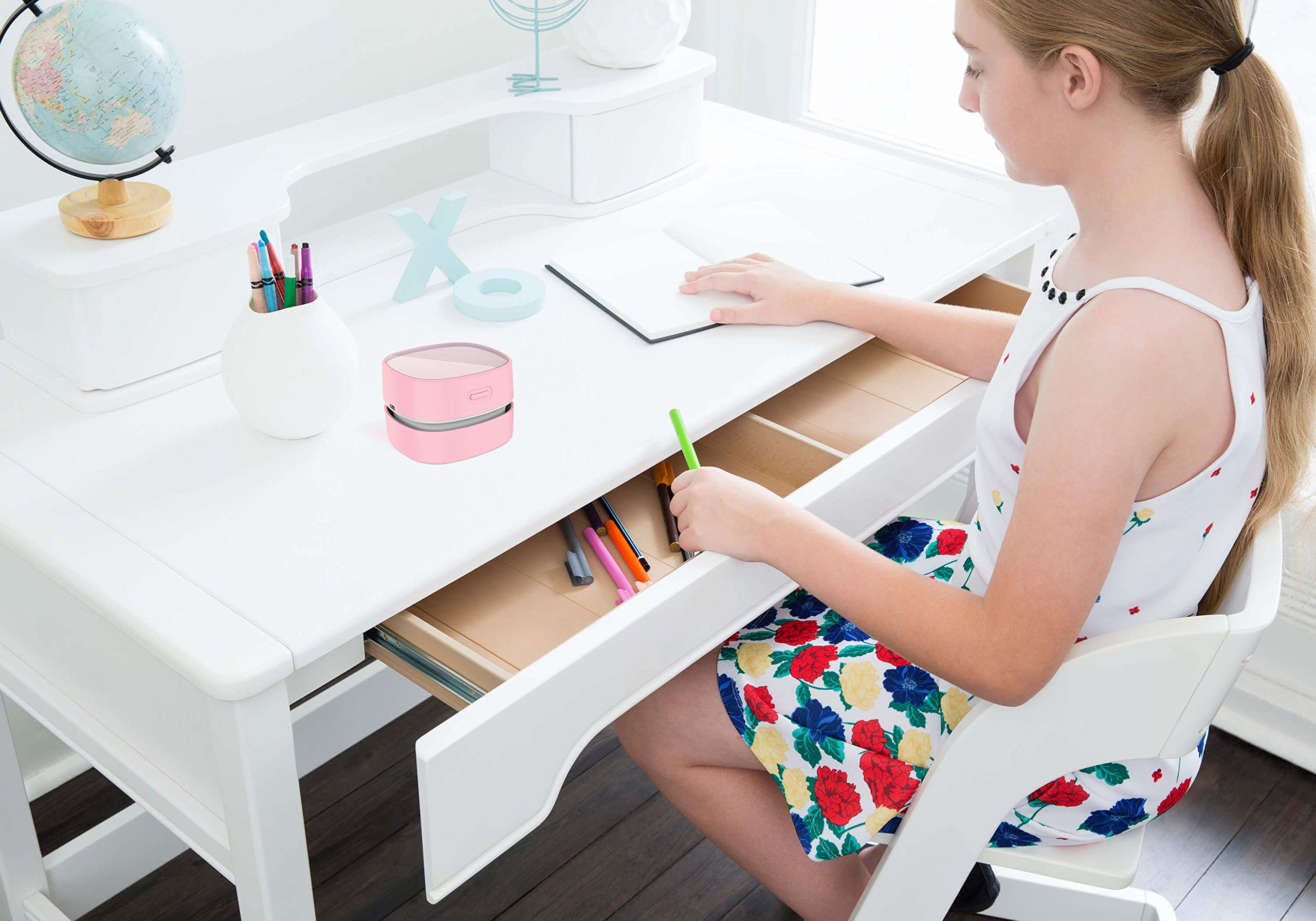 Desktop Vacuum Cleaner, Mini Table dust Sweeper Energy Saving, High Endurance up to 400 mins, Cordless & 360º Rotatable for Cleaning