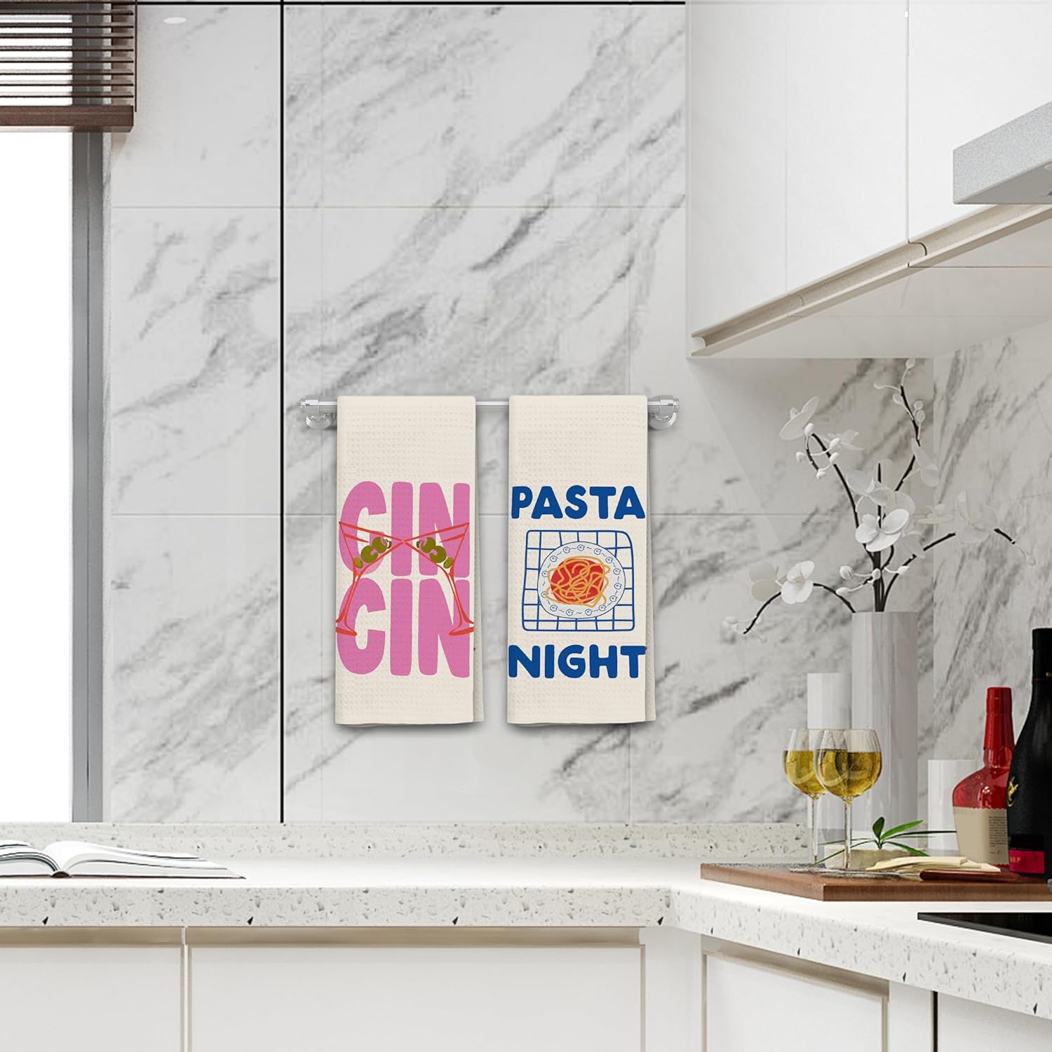 Italian Retro Kitchen Towels, Aesthetic Kitchen Decor, 16x24 Inch