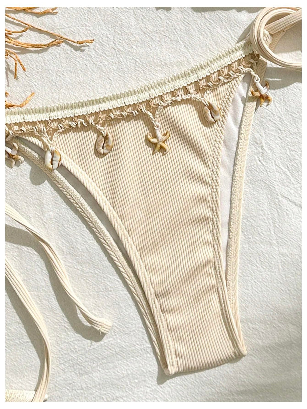 Women's 2 Piece Halter Triangle Bathing Suit Ribbed Bikini Swimsuits