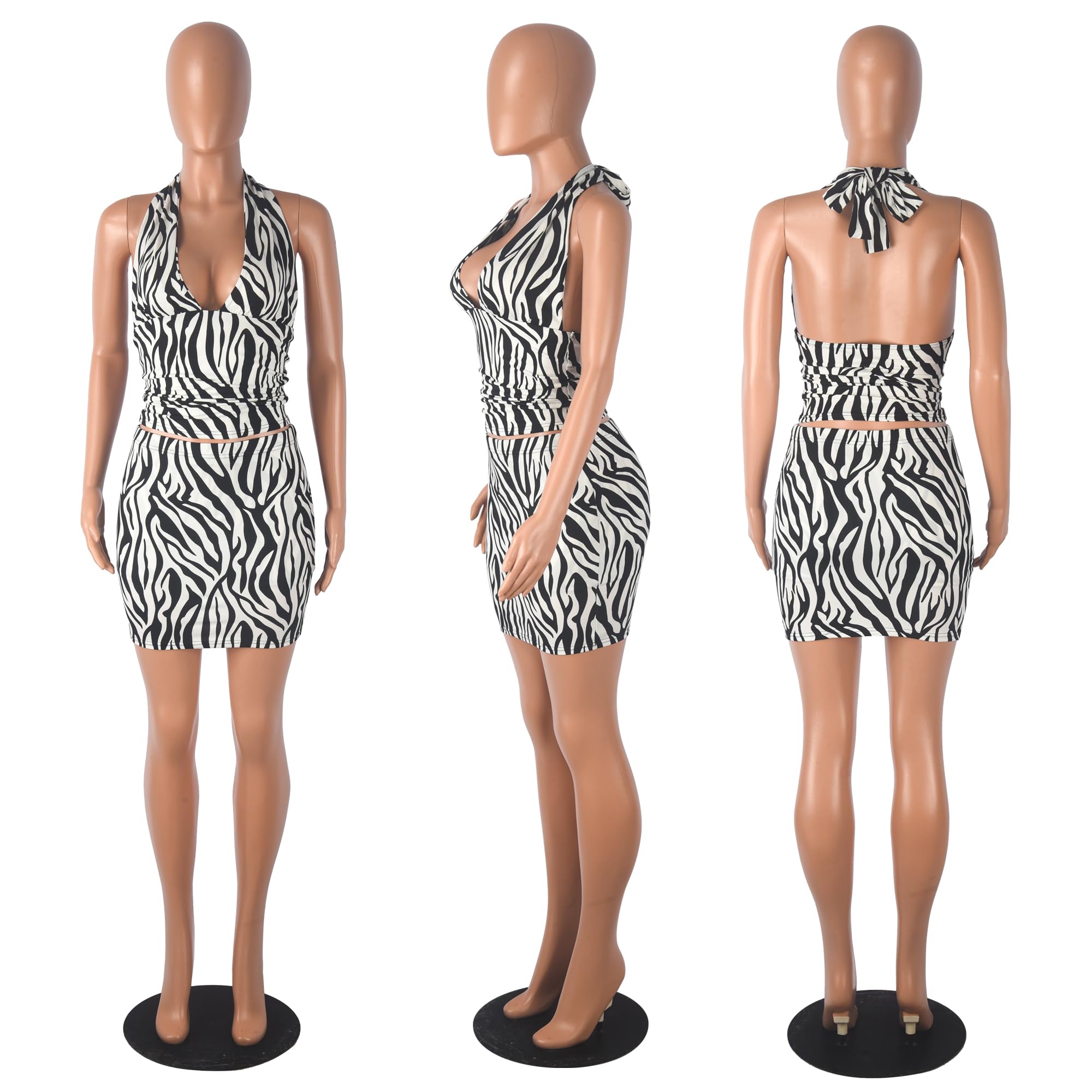 Women Sexy Casual 2 Piece Leopard Cheetah Print Party Club Bodycon Mini Dress