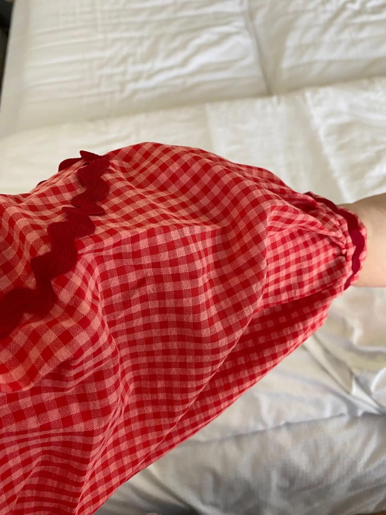 Tie Front Tops for Women Gingham Babydoll Bow Top Puff Sleeve Coquette Tops Heart Long Sleeve Cute Spring Tops