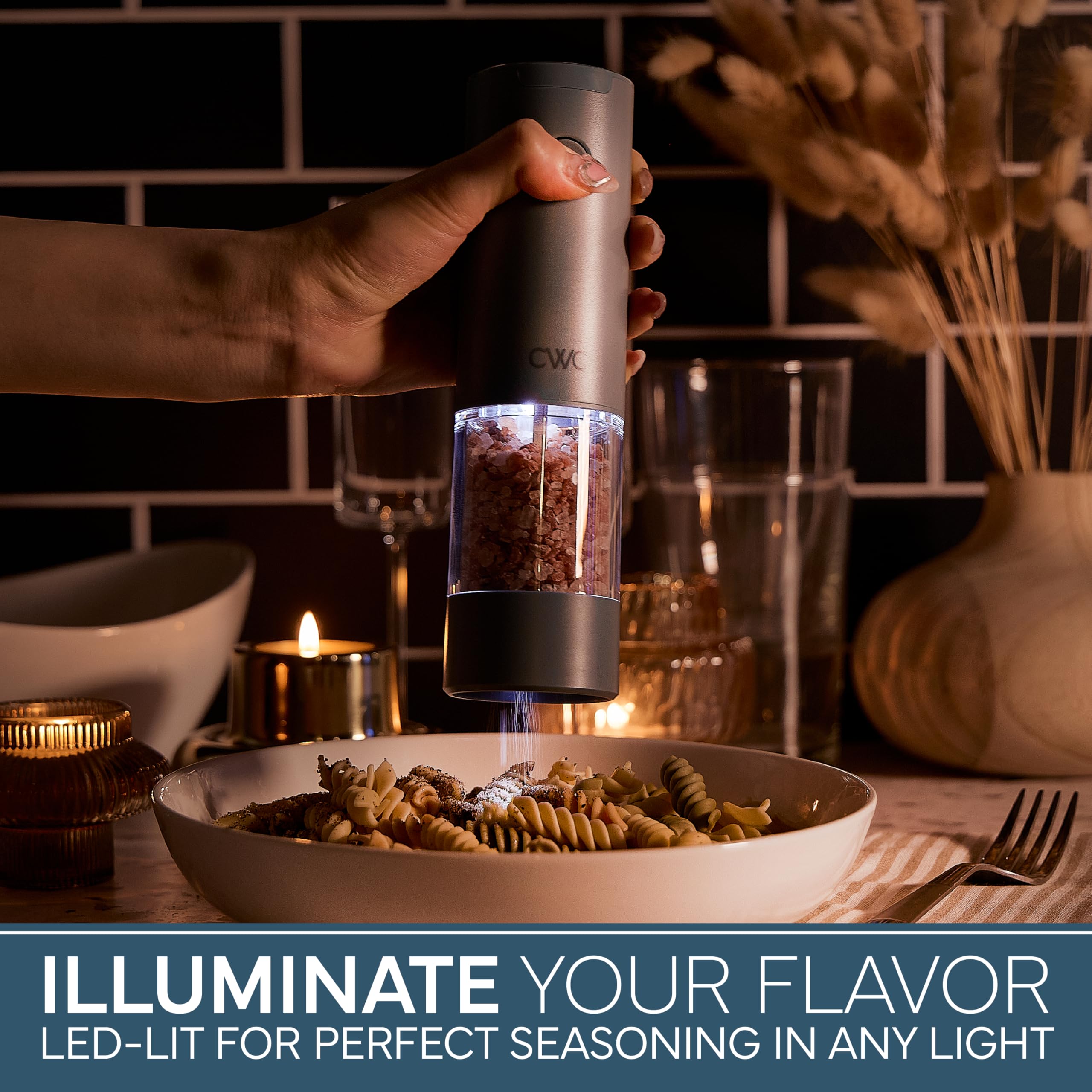 Electric Pepper & Salt Shaker Set of 2 Grinders