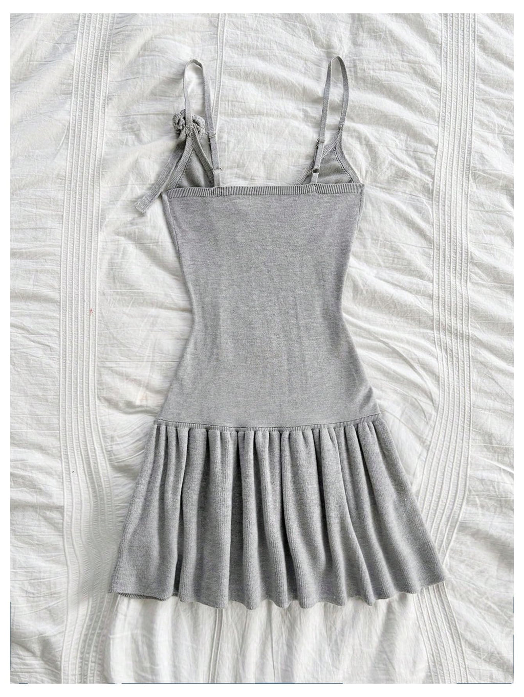 Women's 3D Floral Ruffle Mini Dress Cable Knit Spaghetti Strap Cami Dresses