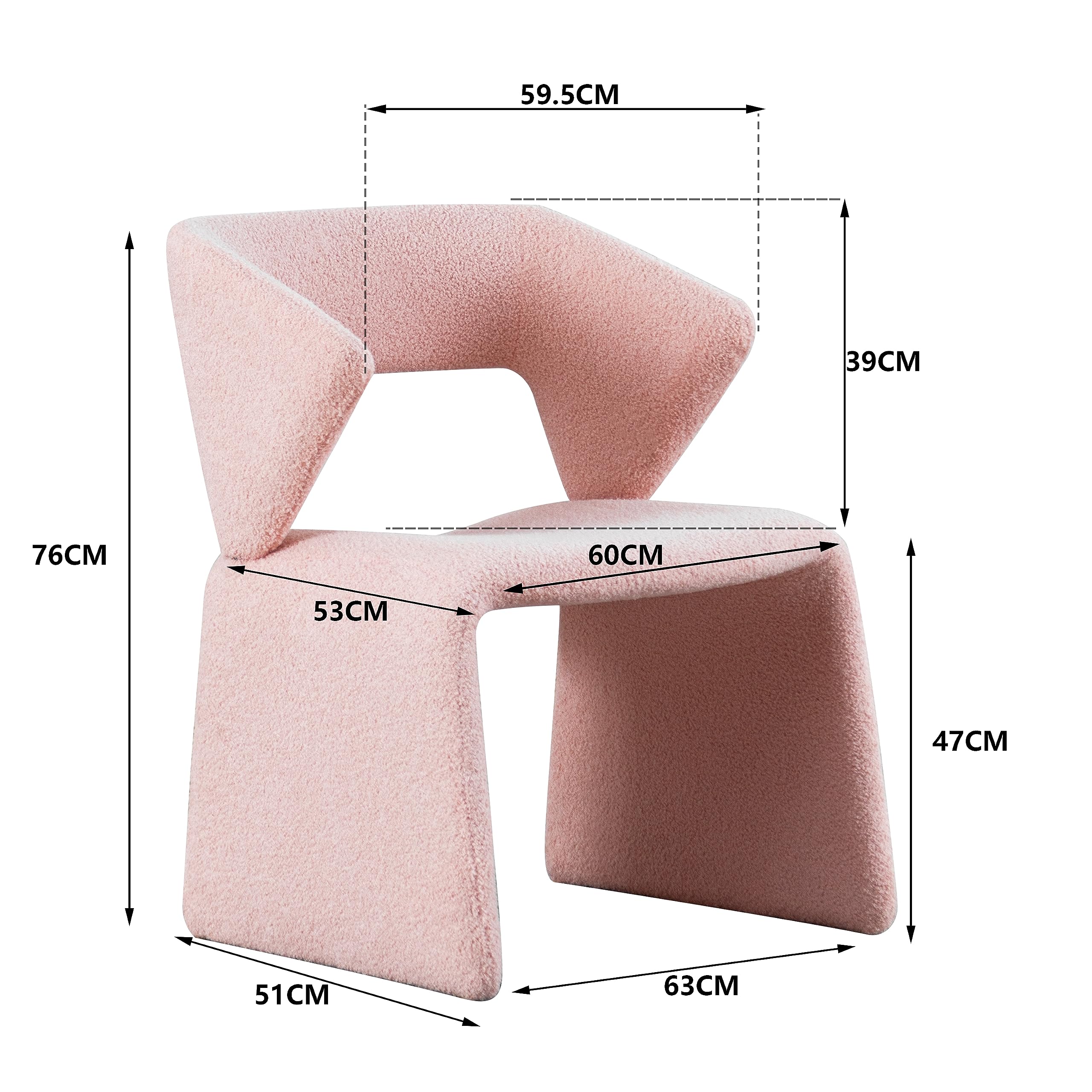 Modern Bouclé Sherpa Accent Chair â€?Comfy Tufted Lamb Fabric Armed Leisure Chair for Reading, Bedroom, Office, and Living Room