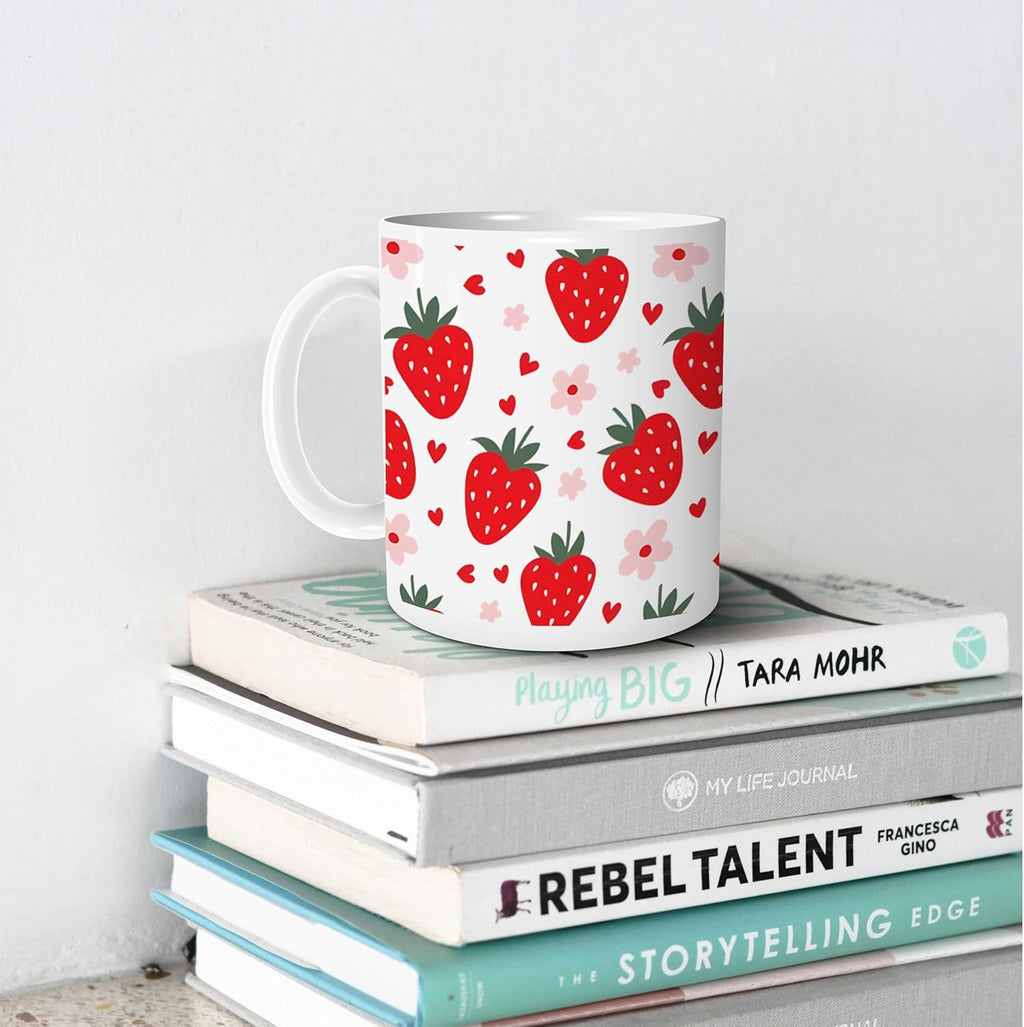 Strawberry Mug - Strawberry Cute Aesthetic Mug, 11 oz