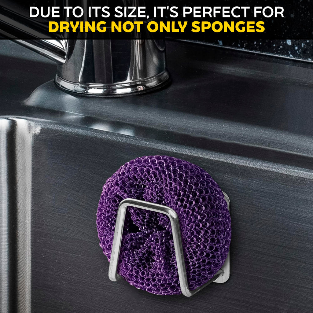 Stainless Steel Sponge Holder for Kitchen Sink â€?Compact & Durable, Easy to Install, Keeps Sponge Dry, Saves Storage Space