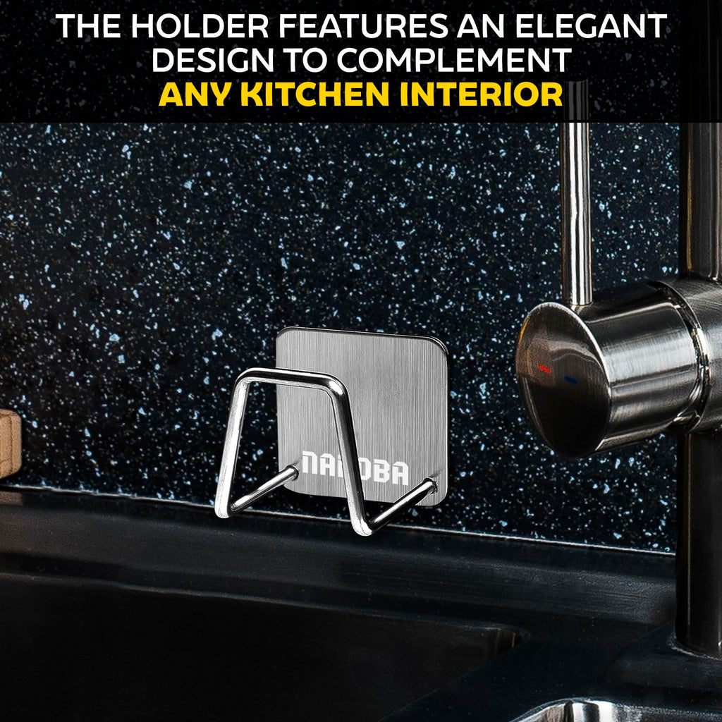 Stainless Steel Sponge Holder for Kitchen Sink â€?Compact & Durable, Easy to Install, Keeps Sponge Dry, Saves Storage Space
