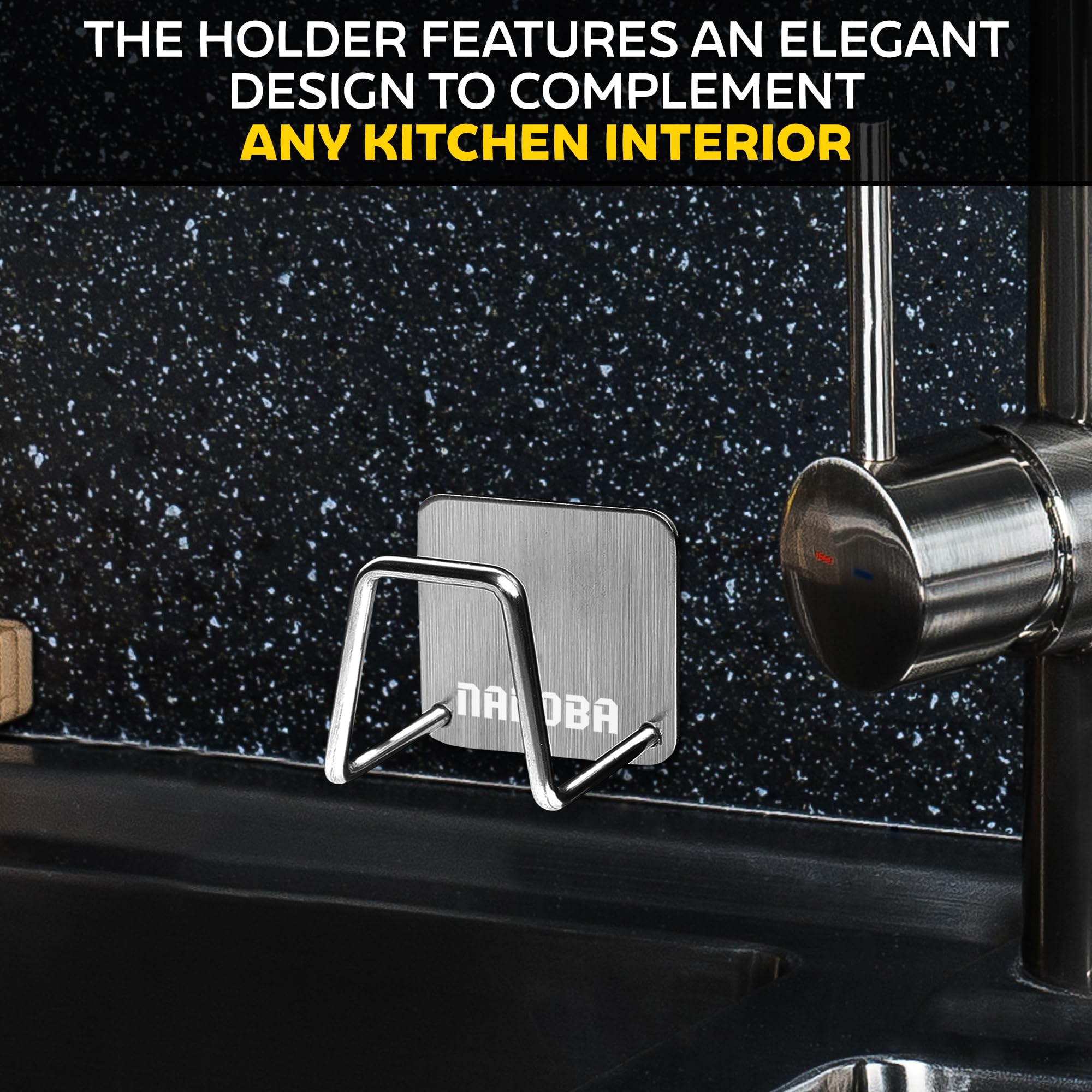 Stainless Steel Sponge Holder for Kitchen Sink â€?Compact & Durable, Easy to Install, Keeps Sponge Dry, Saves Storage Space