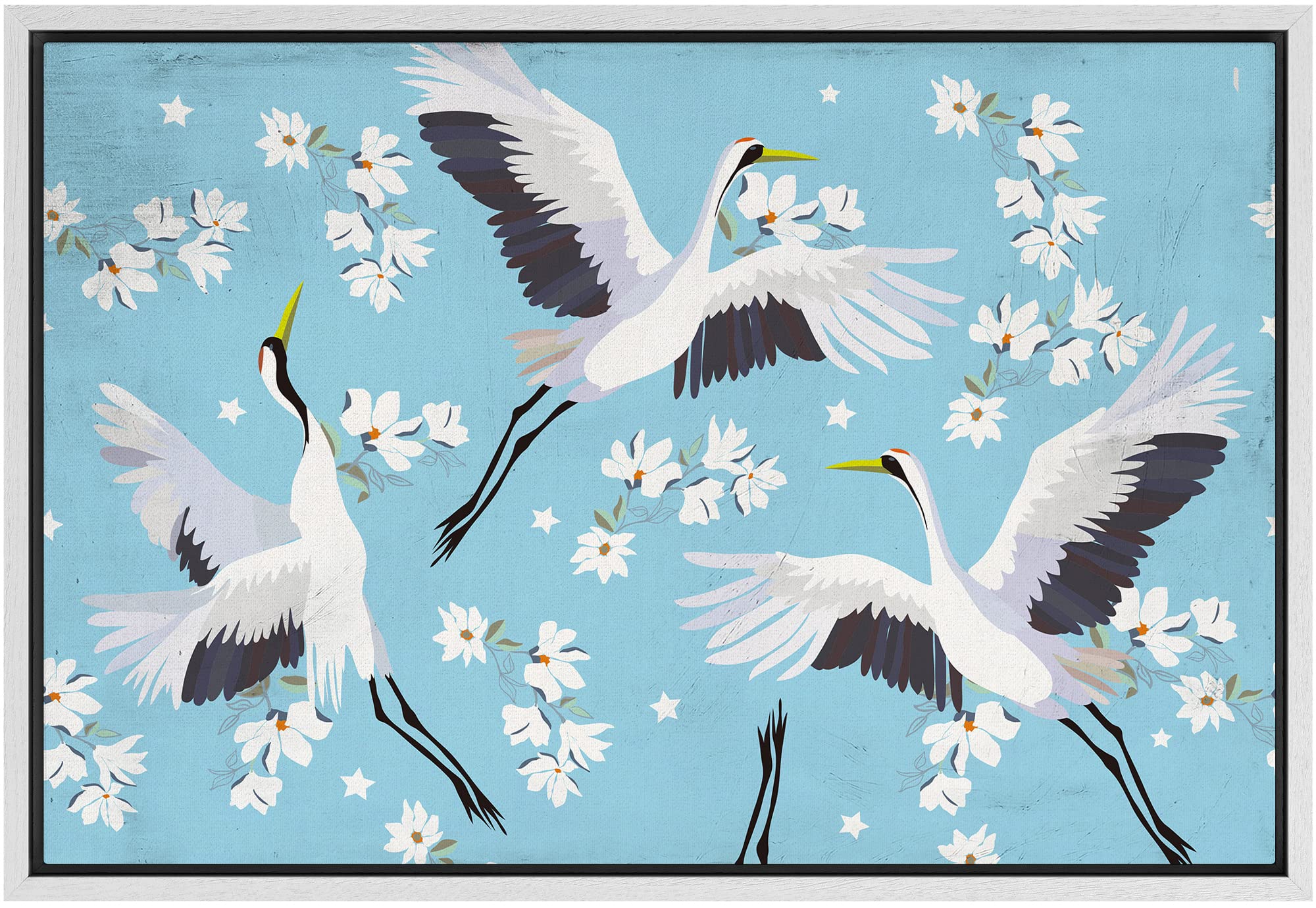 Framed Multicolored Disco Ball Canvas Print â€?Preppy Wall Art for Living Room, Bedroom, or Office