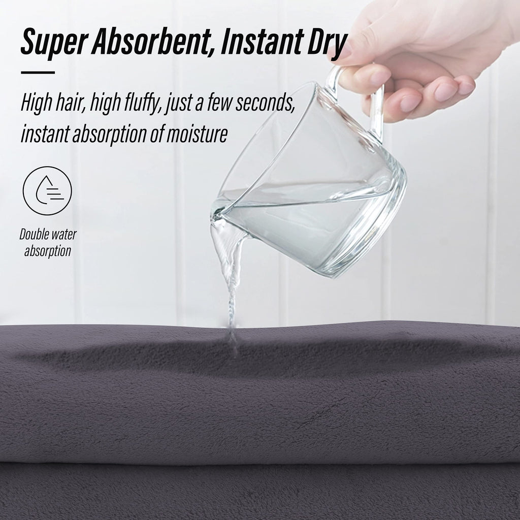 Ultra Soft Towel Set - Quick Drying - 2 Bath Towels 2 Hand Towels 2 Washcloths - Microfiber Coral Velvet Highly Absorbent Towel (6 Pcs)