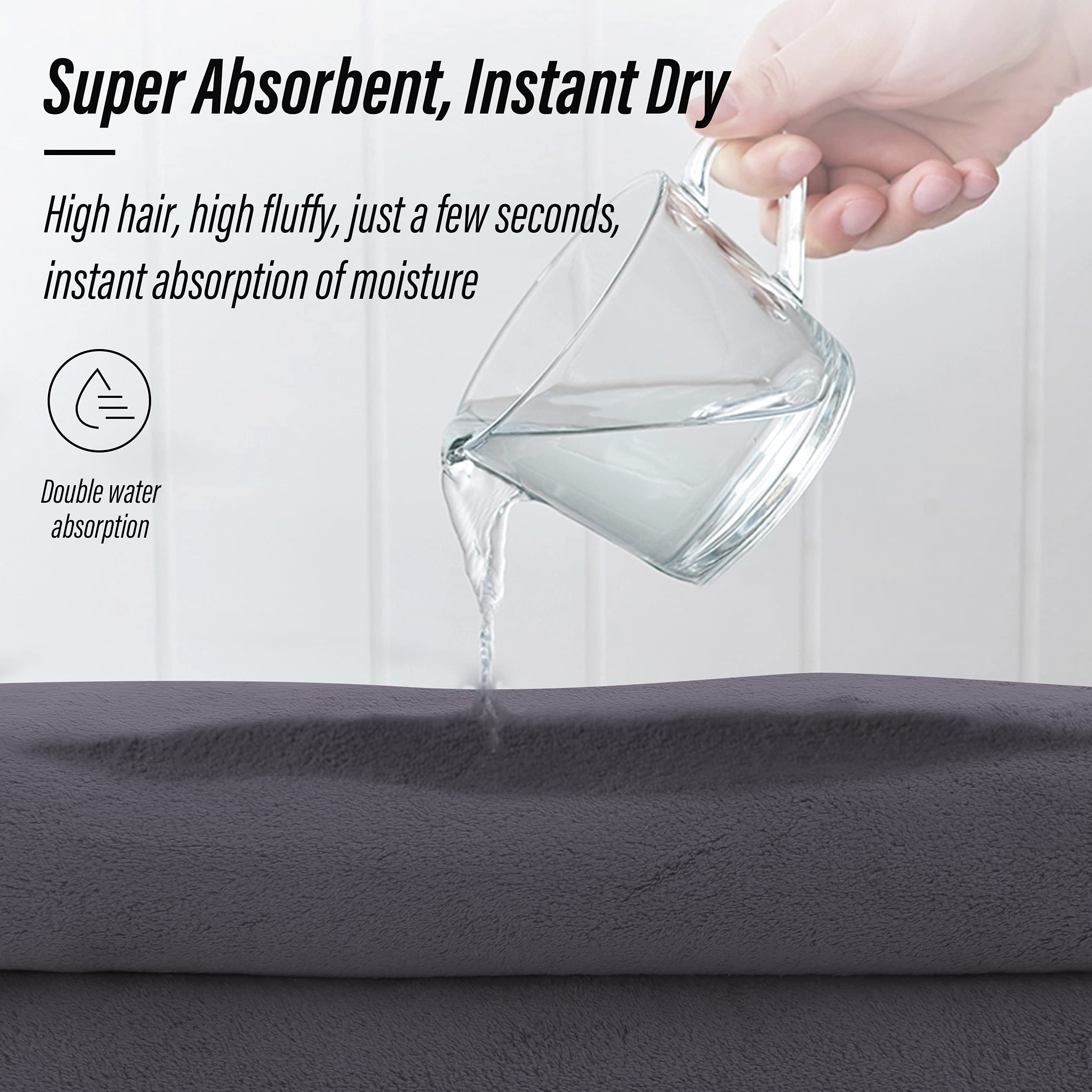 Ultra Soft Towel Set - Quick Drying - 2 Bath Towels 2 Hand Towels 2 Washcloths - Microfiber Coral Velvet Highly Absorbent Towel (6 Pcs)