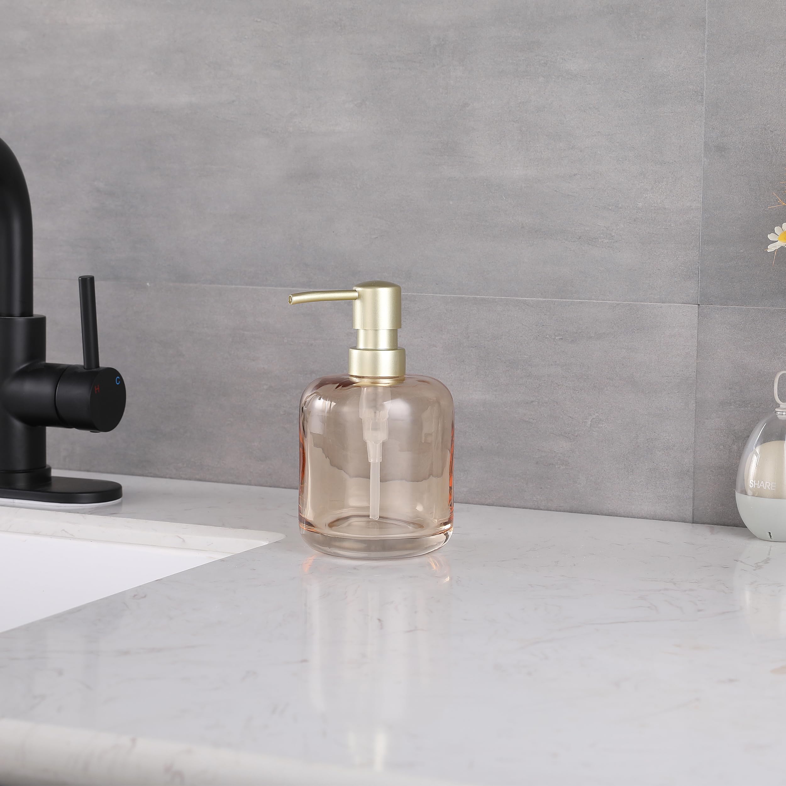 Glass Soap Pump Dispenser, Refillable Soap Dispenser