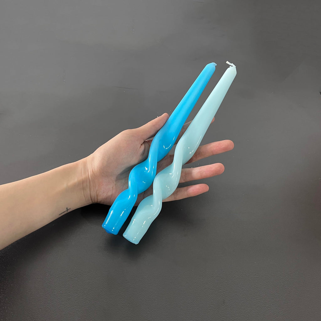 Spiral Taper Candles - Set of 6 Twisted Candle 9.5 Inch Tall for Home Decoration