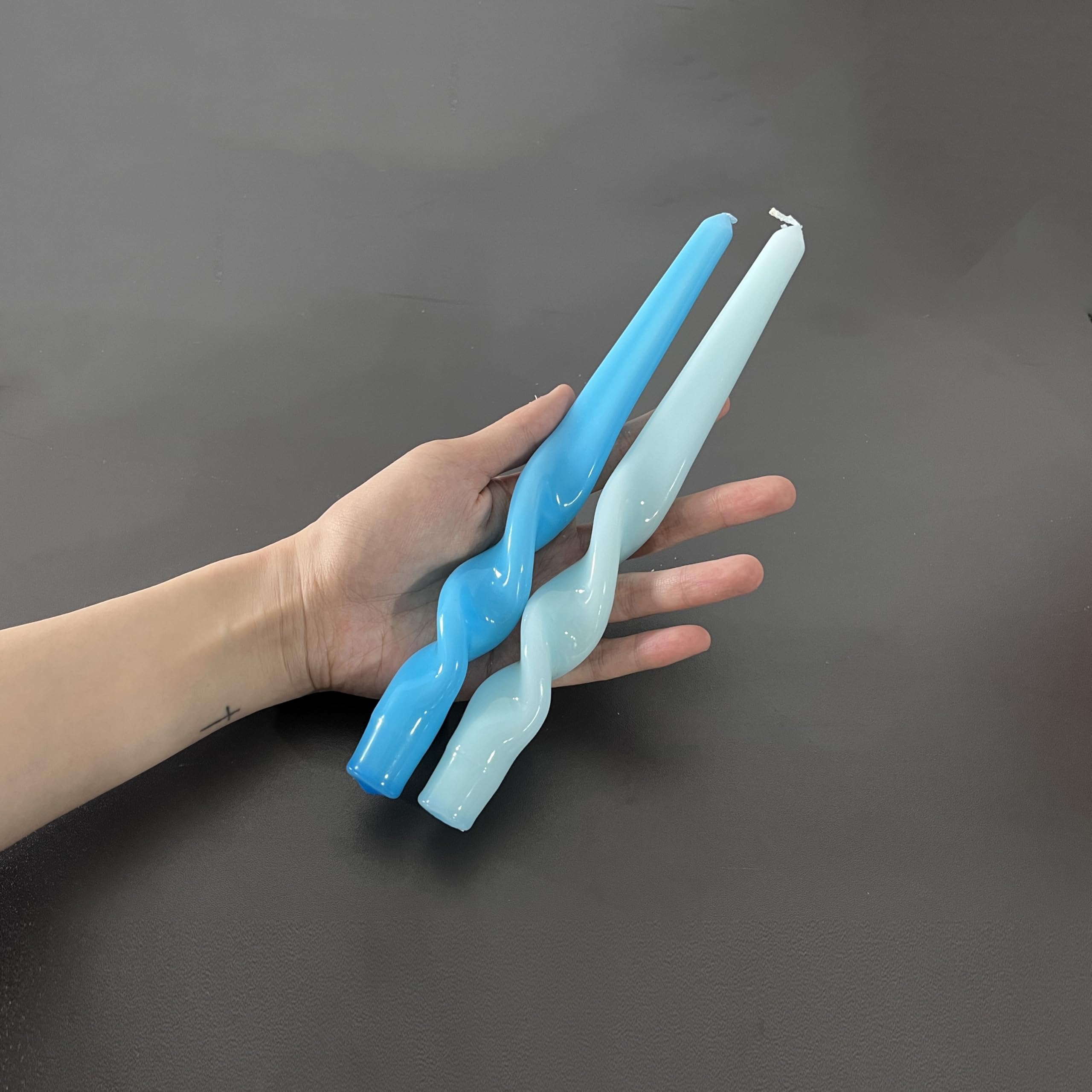 Spiral Taper Candles - Set of 6 Twisted Candle 9.5 Inch Tall for Home Decoration