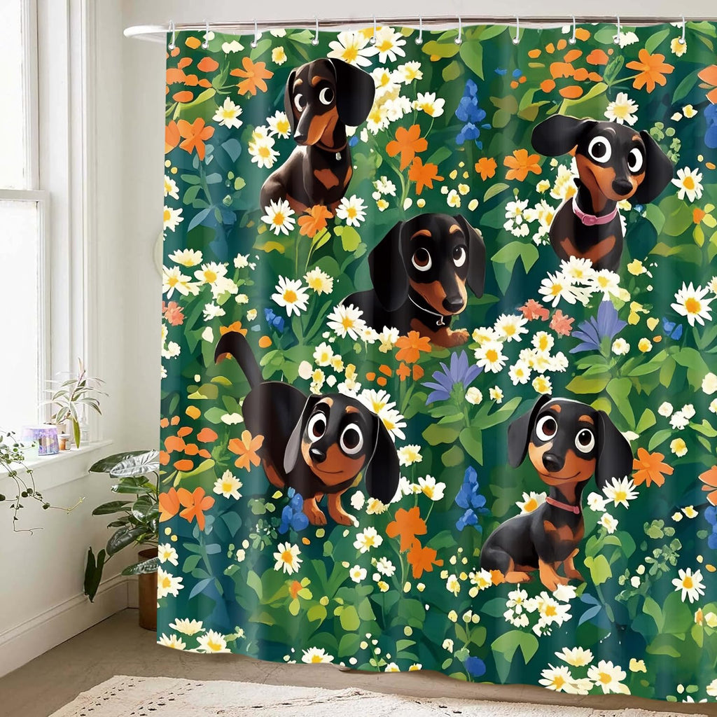 Cute Shower Curtain for Bathroom Modern Aesthetic Funky Decorative, Pretty Chic Cloth Set with Hooks, 72x72 Inch