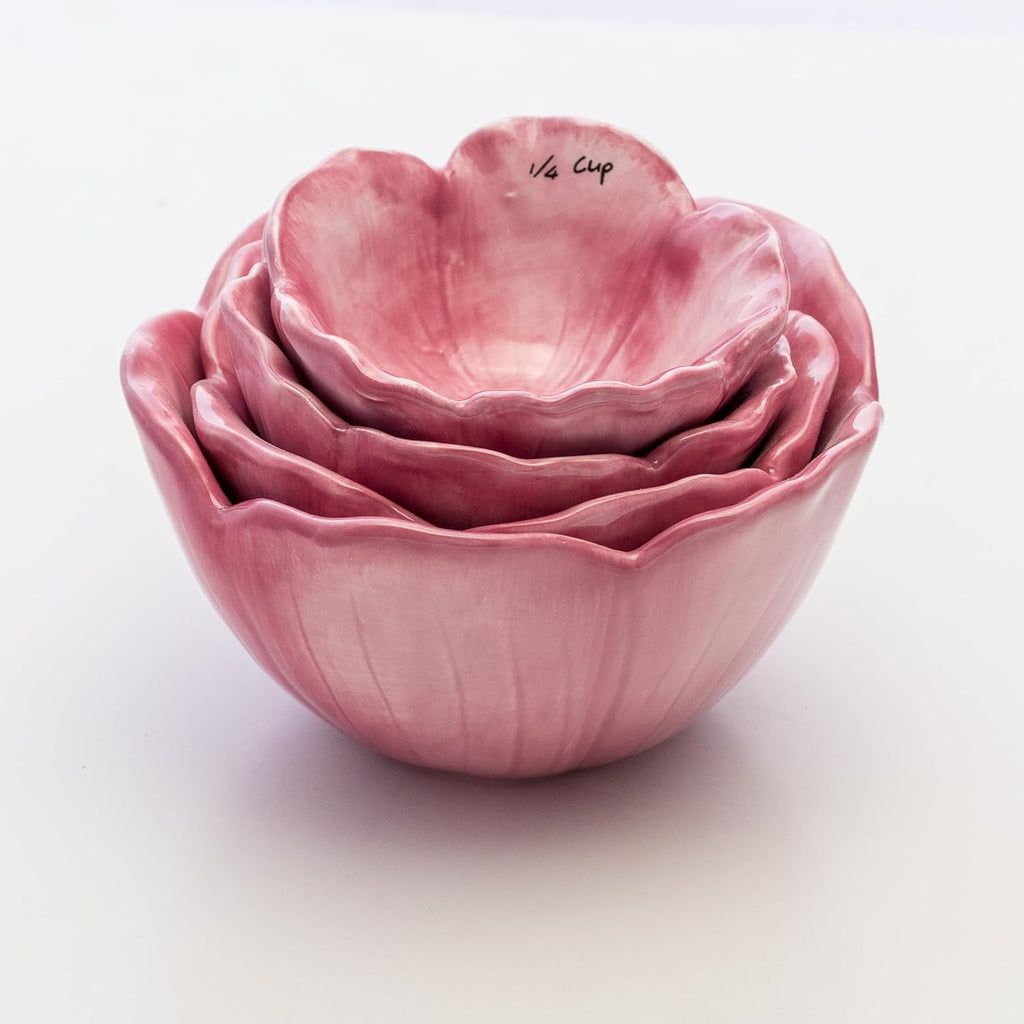 Set of 4 Strawberry Street Peony Measuring Cups