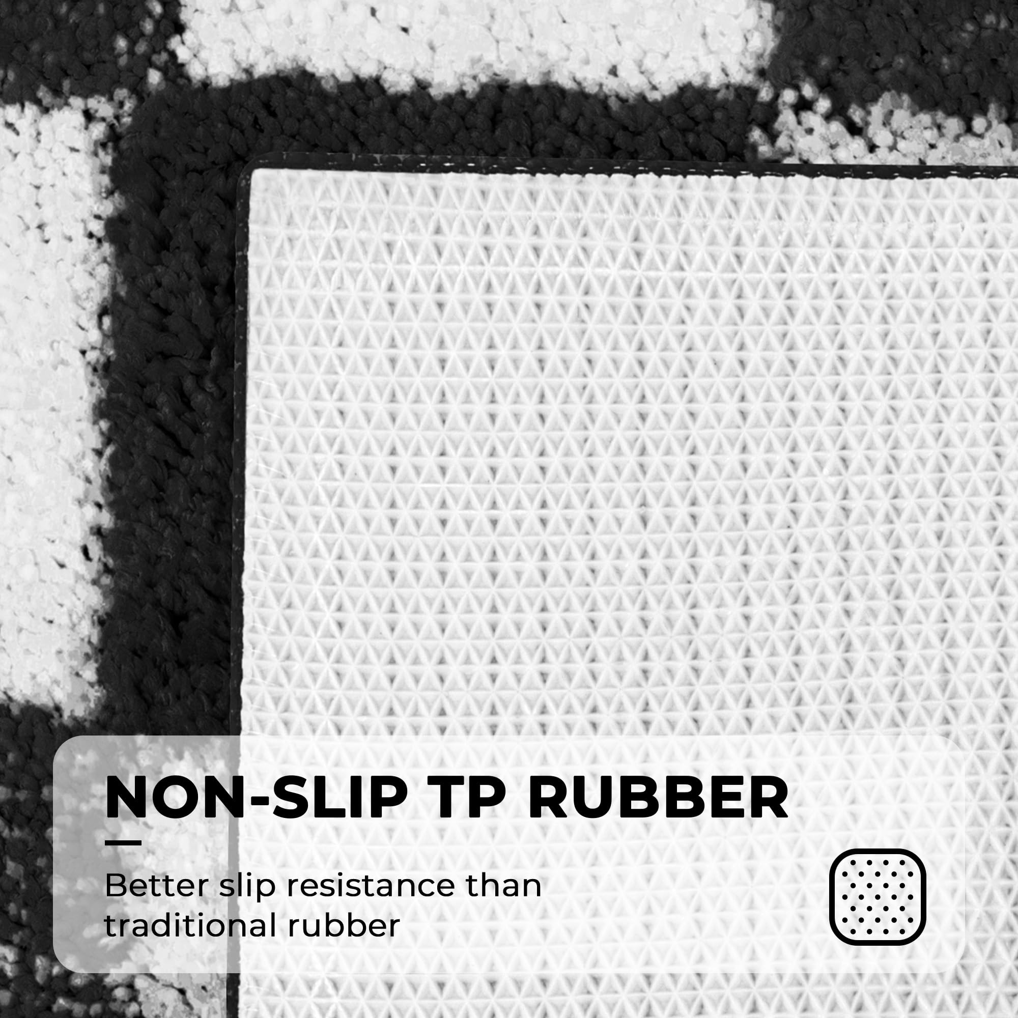 Checkered Bathroom Rugs, Fluffy Rug, Absorbent Microfiber Ultra Soft Bath Mat Washable, Non-Slip Bath Mats for Bathroom, Cute Floor Mat