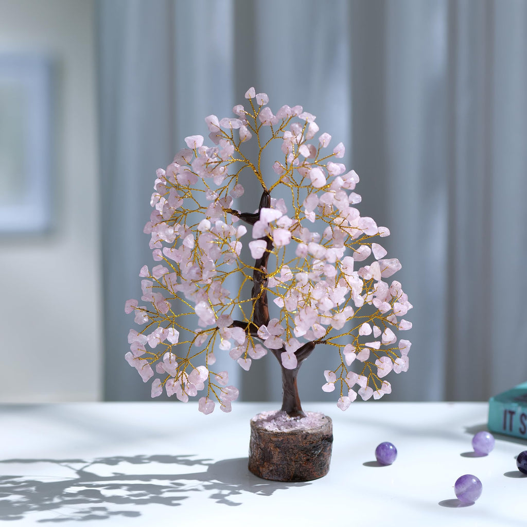 Rose Quartz Crystals Good Luck Money Tree