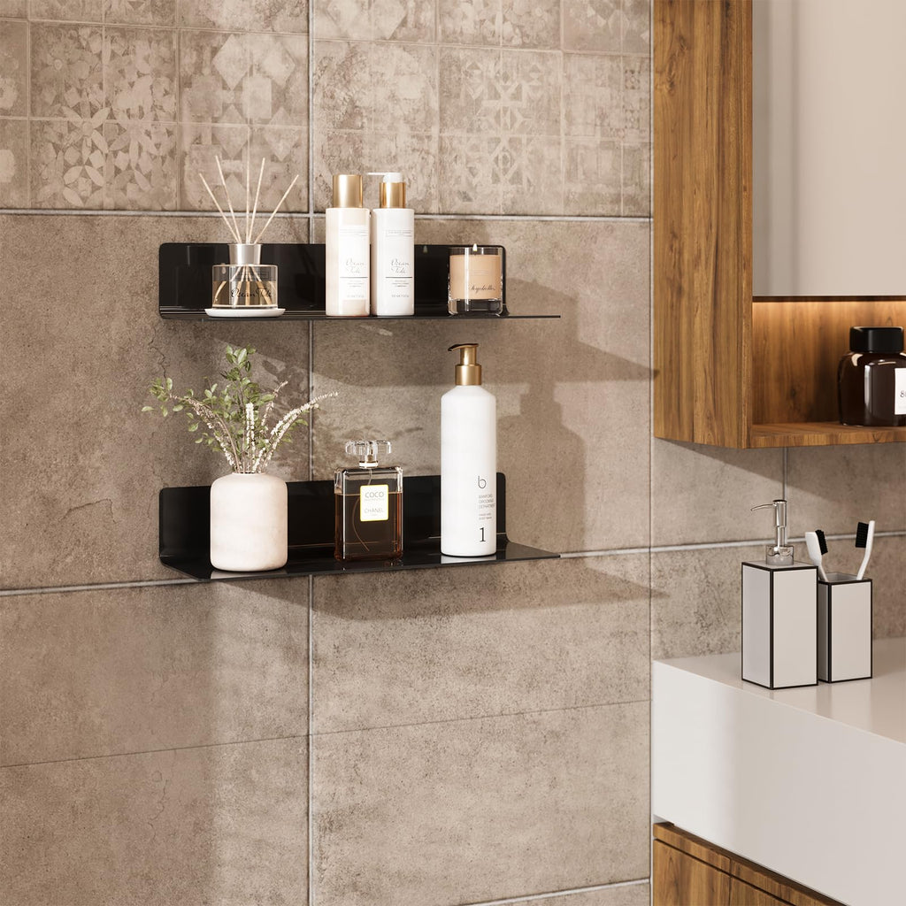 Floating Acrylic Shelves, 2 Pack Kids Floating Bookshelf Wall Mounted Display Shelf for Books