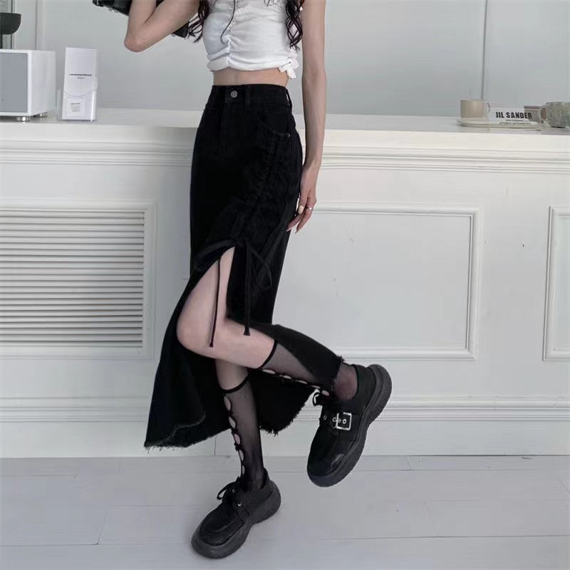 Denim Skirt Cotton Women's A- Line