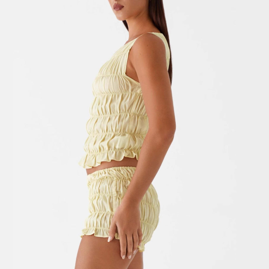 Women's Sleeveless Midriff-baring Suit