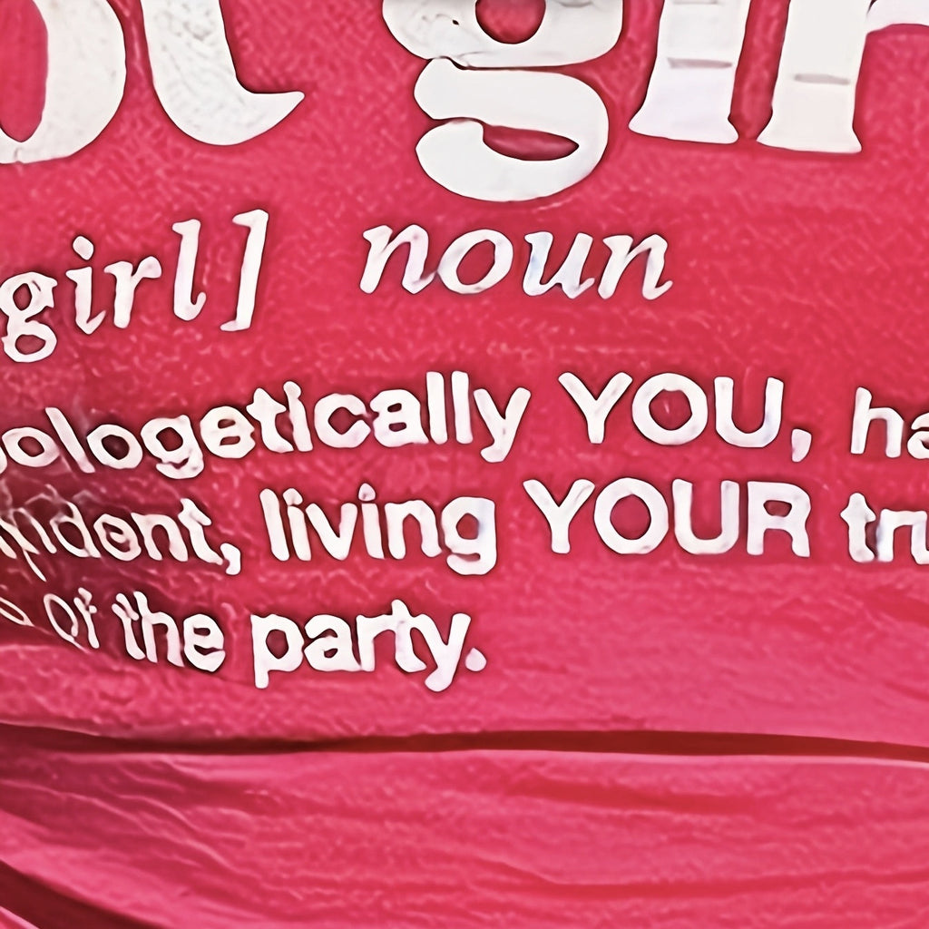 Women's U-neck Letter Printed Top, Casual And Fashionable T-shirt Top