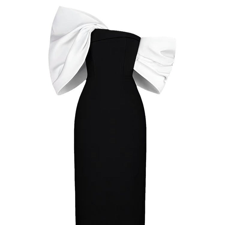 Women's Big Bow Socialite High Waist Sheath Dress