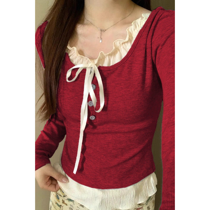 Pure Desire Lace Inner Match Bottoming Shirt