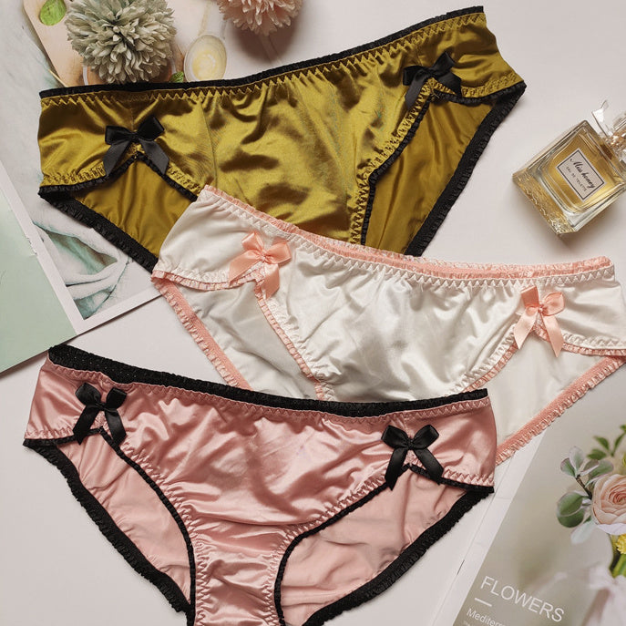 Women's Triangle Low Waist Bow Cute Panties