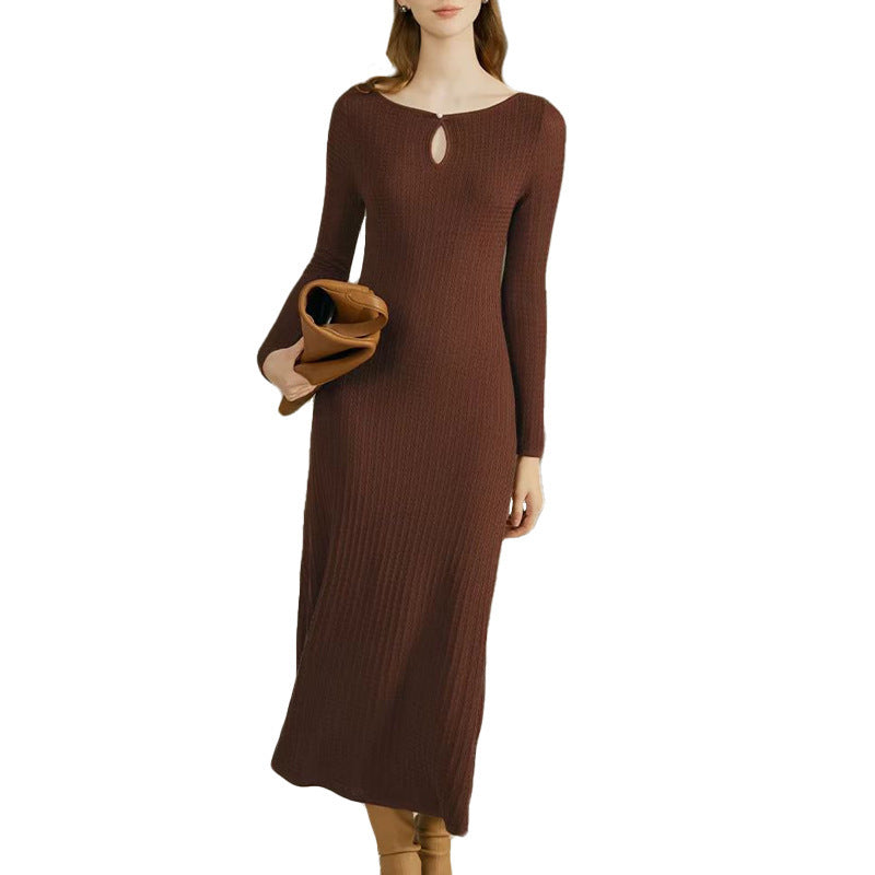 French Water Drop Collar Woolen Skirt Autumn And Winter New Base