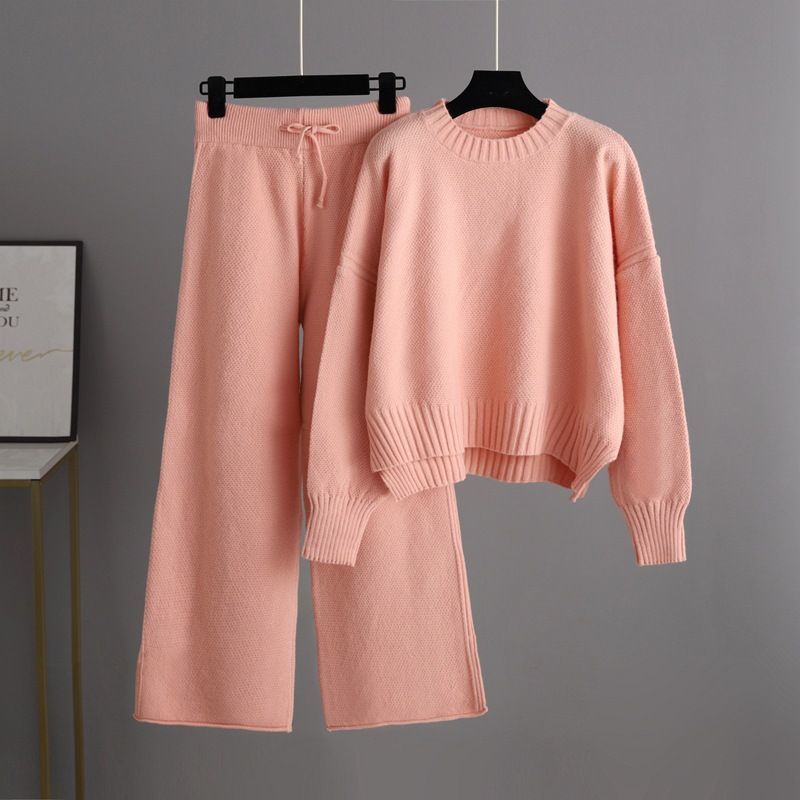 Fashion Casual Knitting Suit Pants Korean Style Loose Women