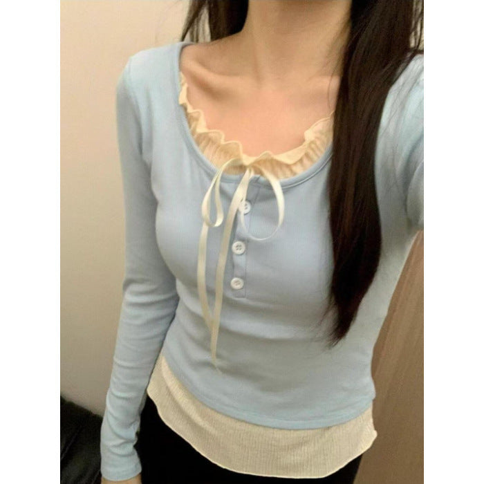 Pure Desire Lace Inner Match Bottoming Shirt