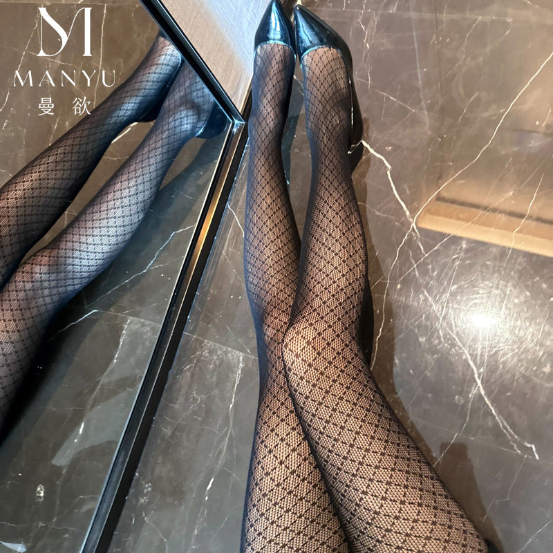 Thin Black Silk Pantyhose