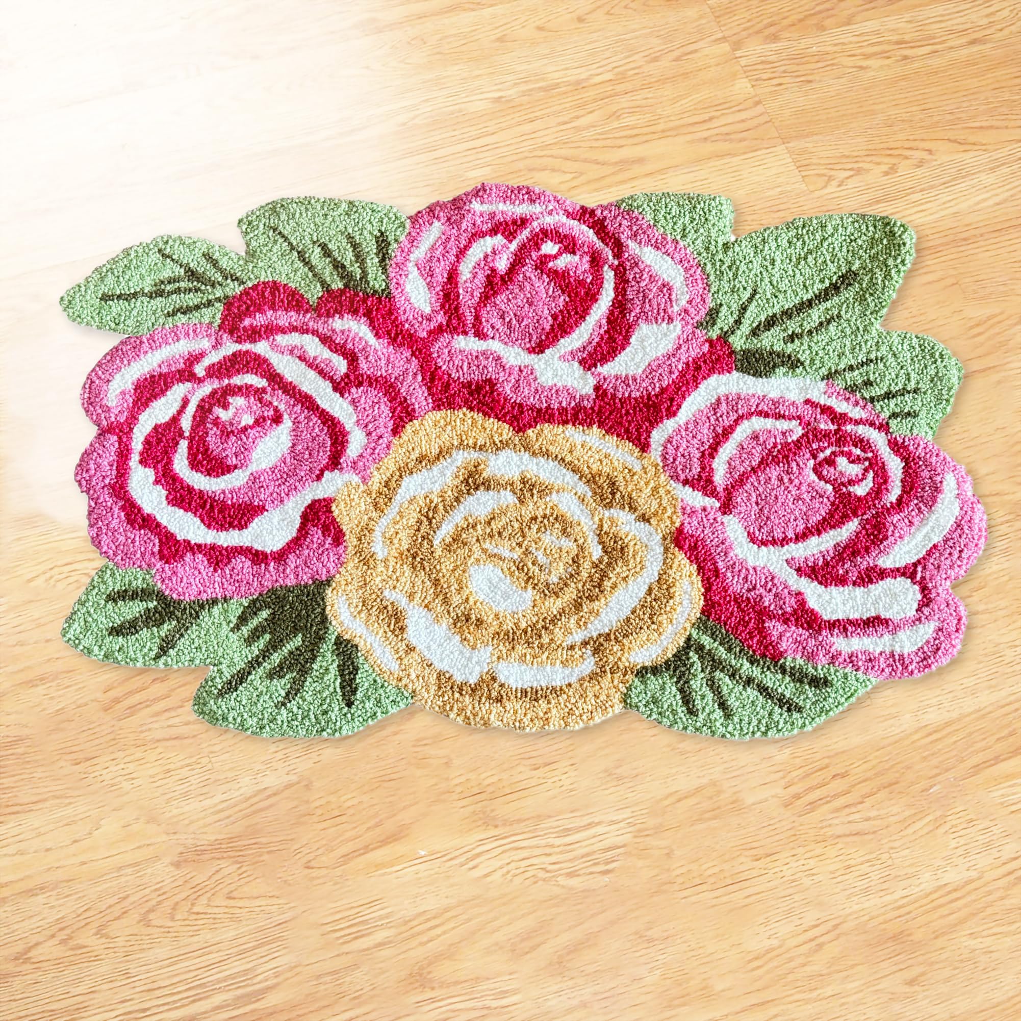 Shaped Hand-Hooked Accent Rug Throw Rug Area Rug Door Mat for Home décor