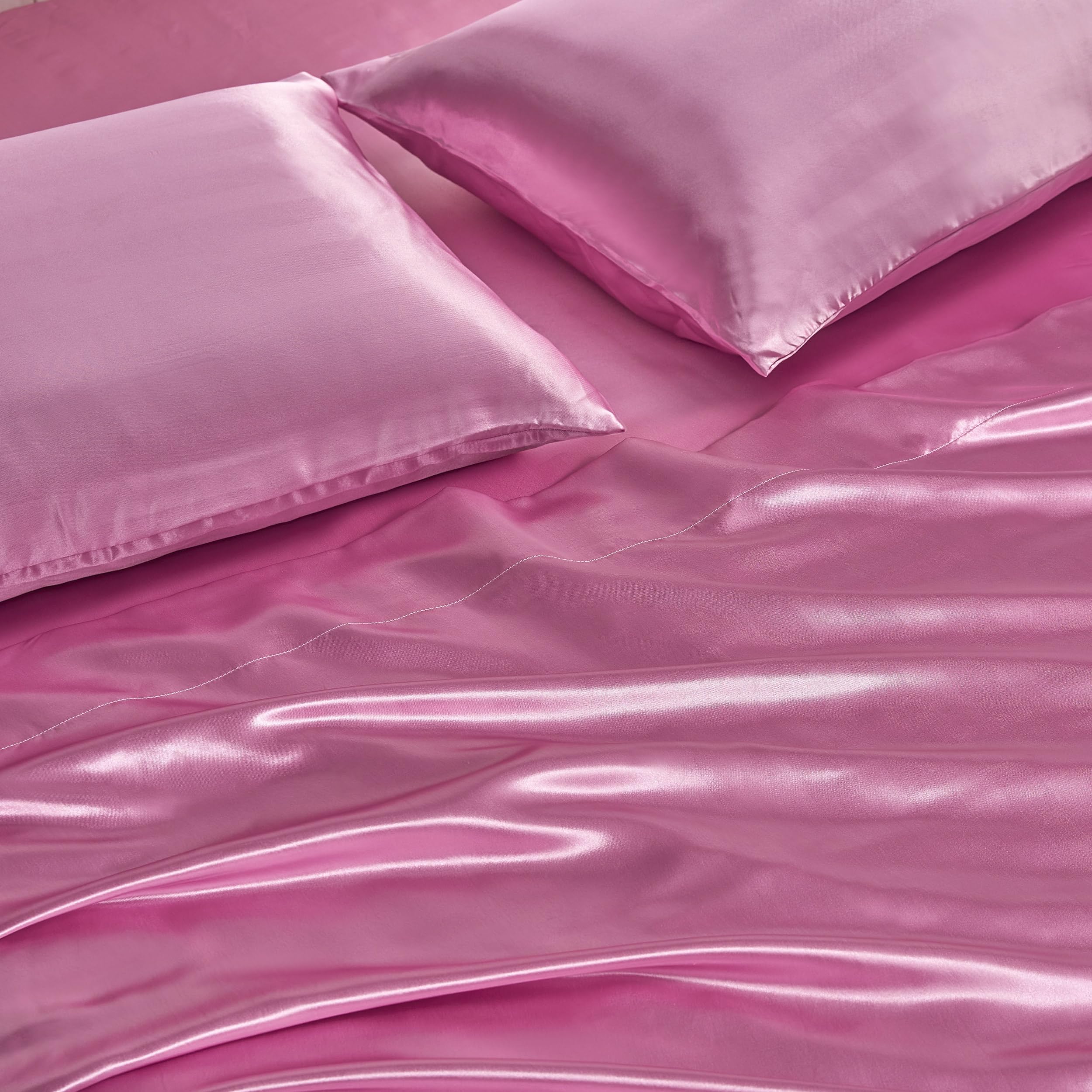 Juicy Couture Silky Satin Damask Sheet Set - Luxury Smooth Satin Striped Sheets