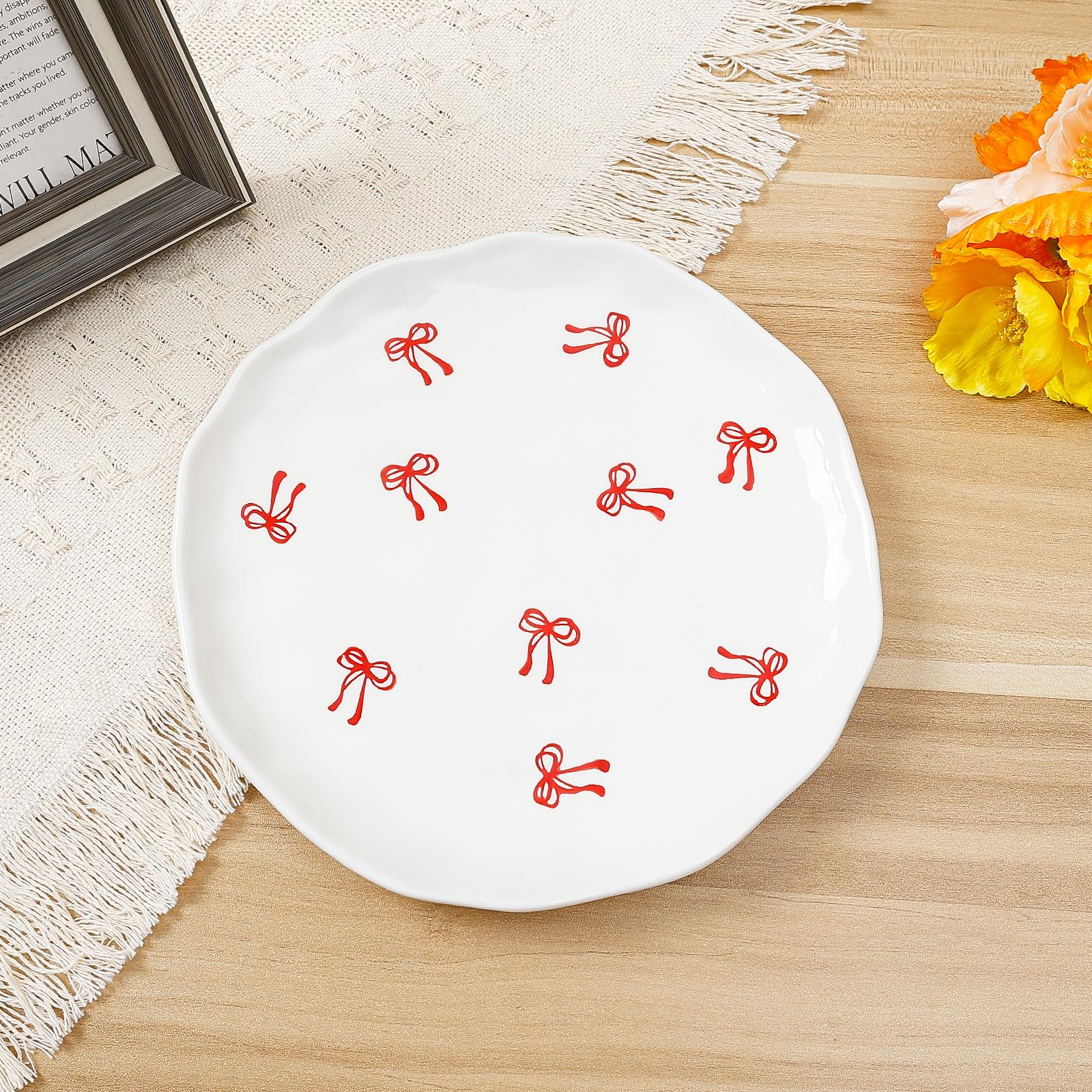 Ceramic Dinner Plates, 8" Modern Rustic Appetizer Plate