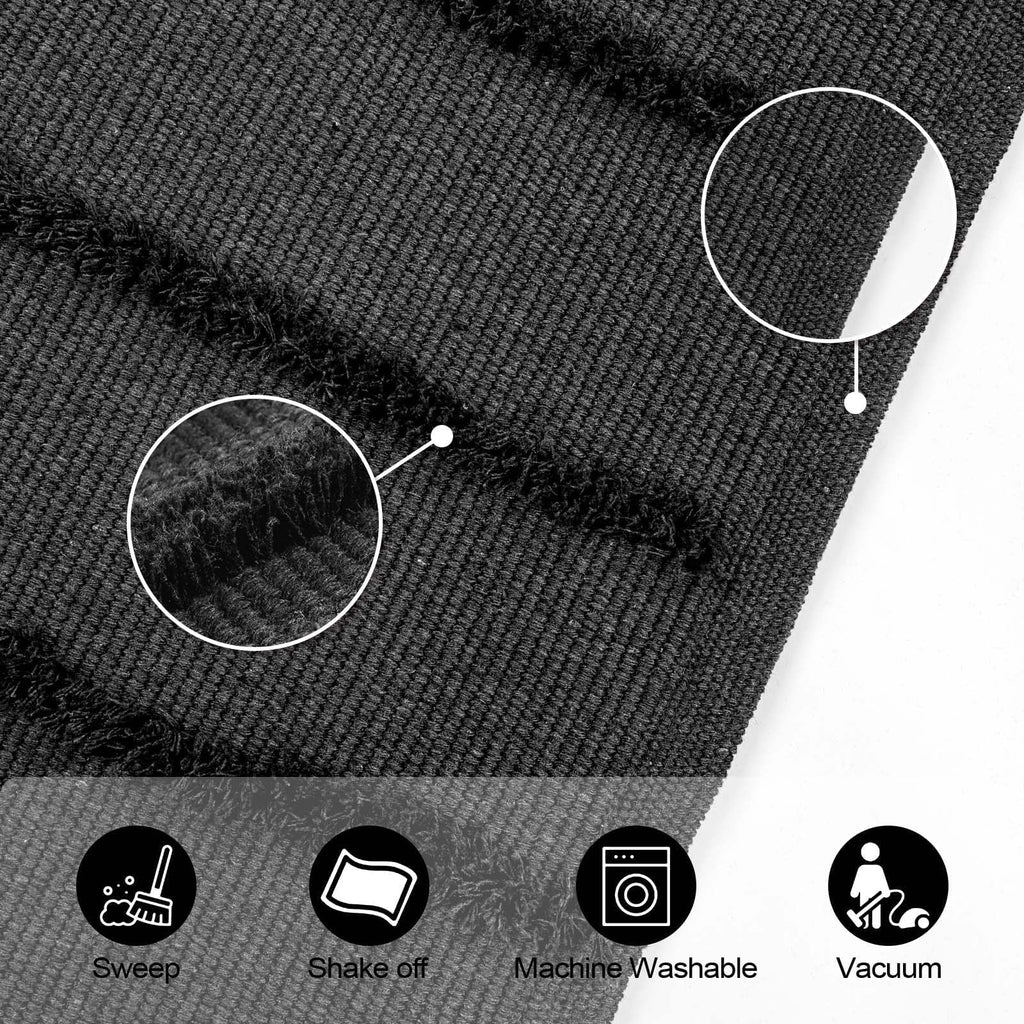 Washable Kitchen Runner Rug - Hand-Woven Bathroom Runner Rug with Tassels, Terracotta Entryway Runner Rug, Tufted Rainbow Bedroom Rug Runner, Hallway Rug for Laundry/Living Room