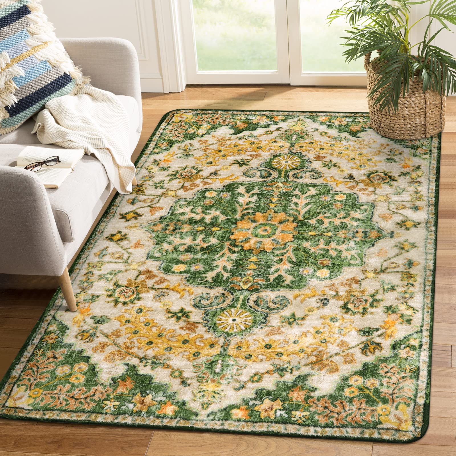 Floral Bohemian Medallion Area Rugs