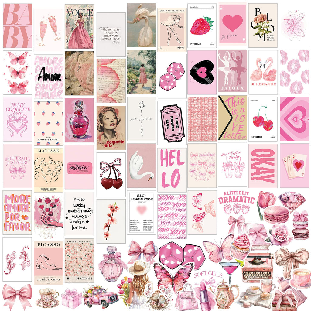 Preppy Aesthetic Wall Collage Kit â€?Cute Posters for Girls' Bedroom Decor