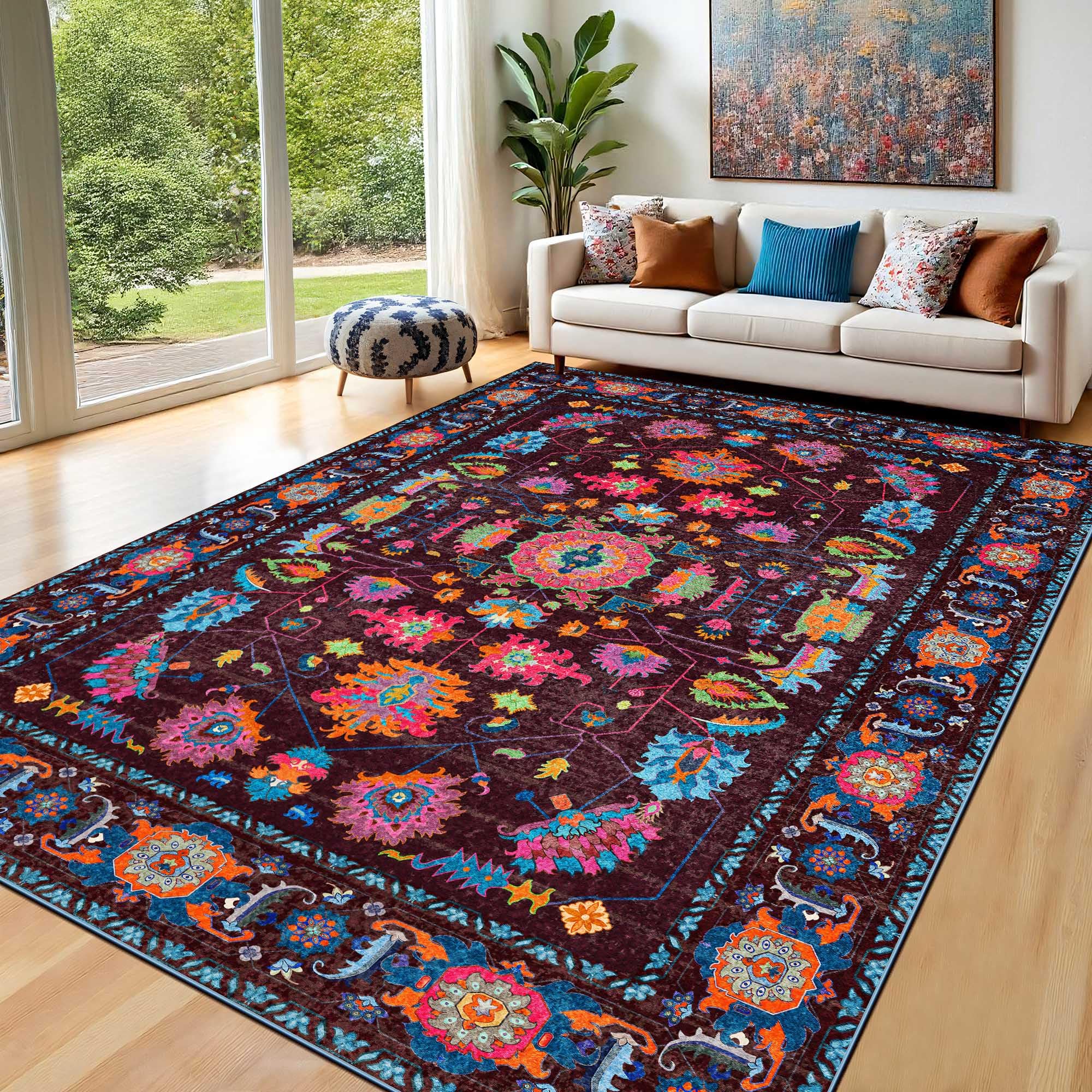 Vintage Stain Resistant Soft Oriental Rugs