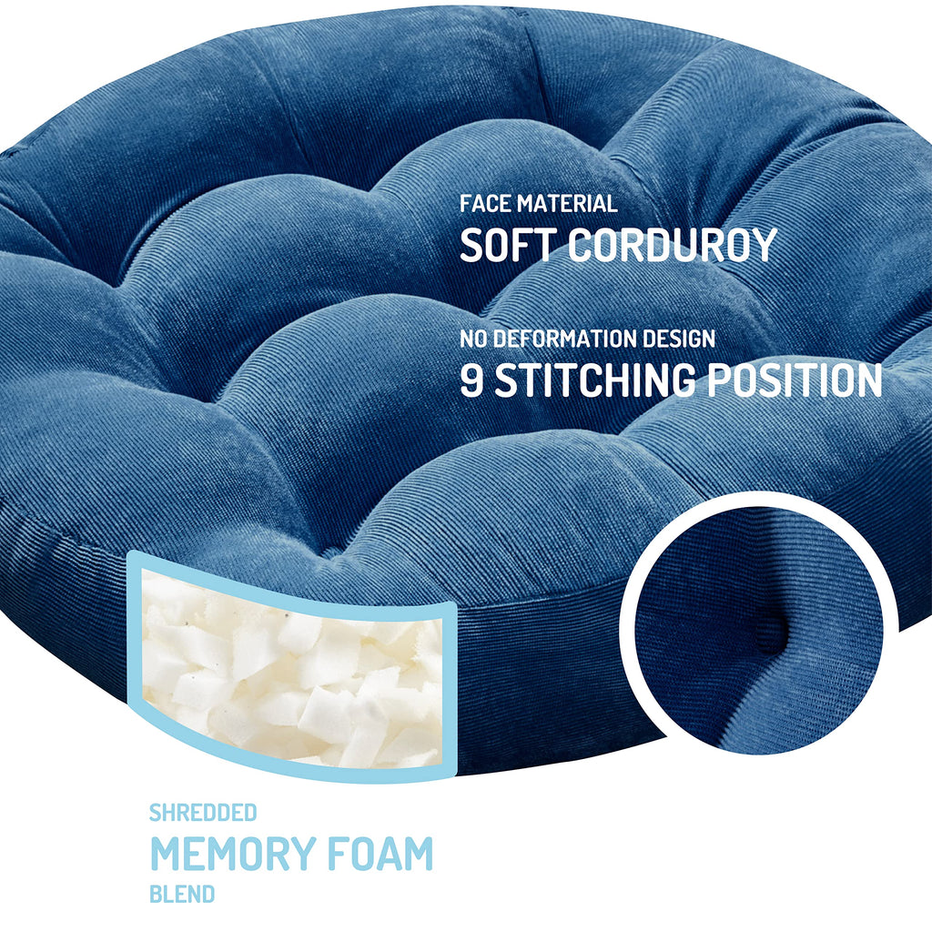 Square Large Pillows Seating Meditation Floor Pillow, Tufted Corduroy Cushion for Living Room