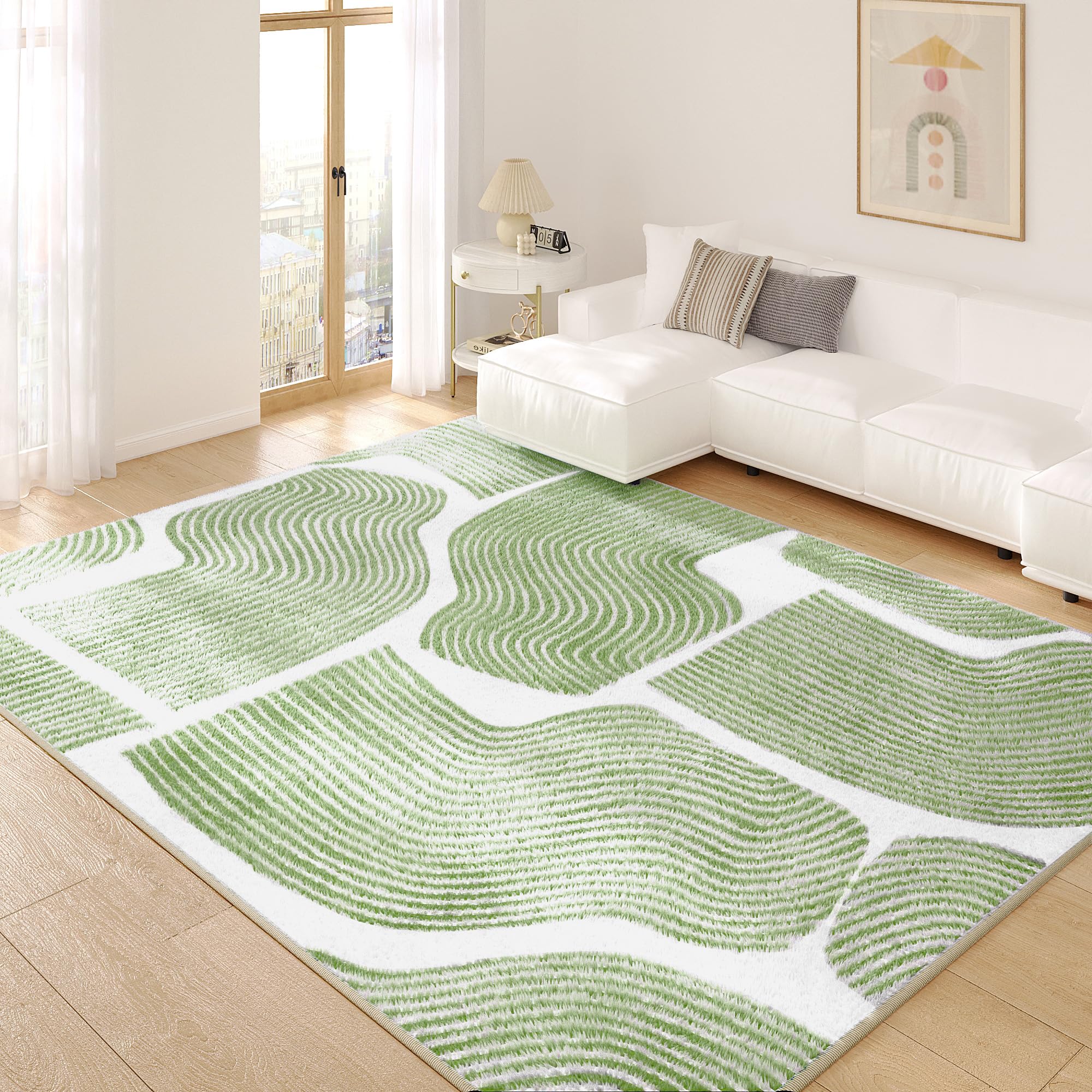 Zen Garden Area Rug - Ultra Soft Area Rug, Non Slip, Stain Resistant Living Room Rug, Washable Area Rugs for Living Room, Rugs for Bedroom