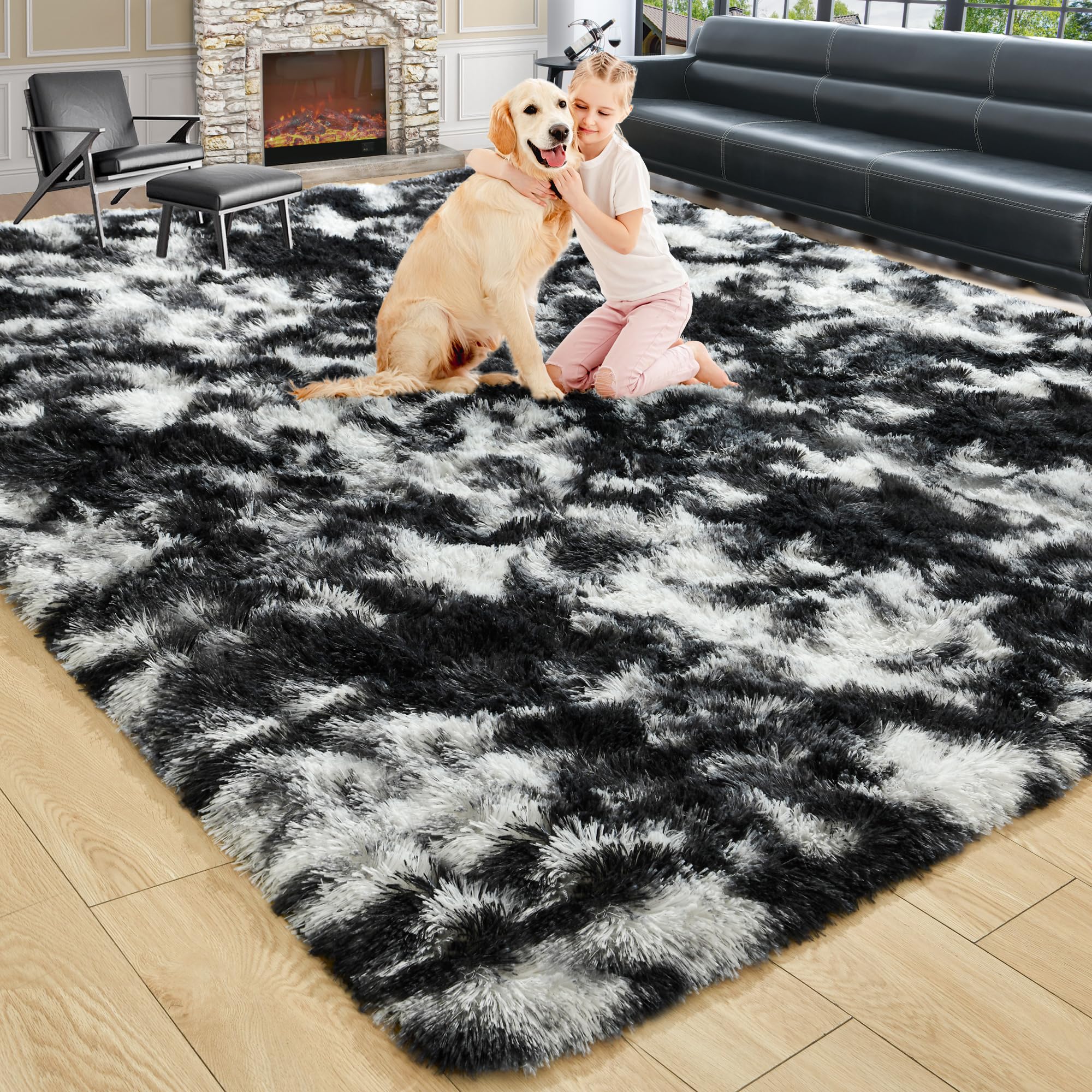 Fluffy Area Rugs Shag Throw Floor Carpet, Soft Shaggy Bedside Non-Slip Plush Rug Home Decor Aesthetic