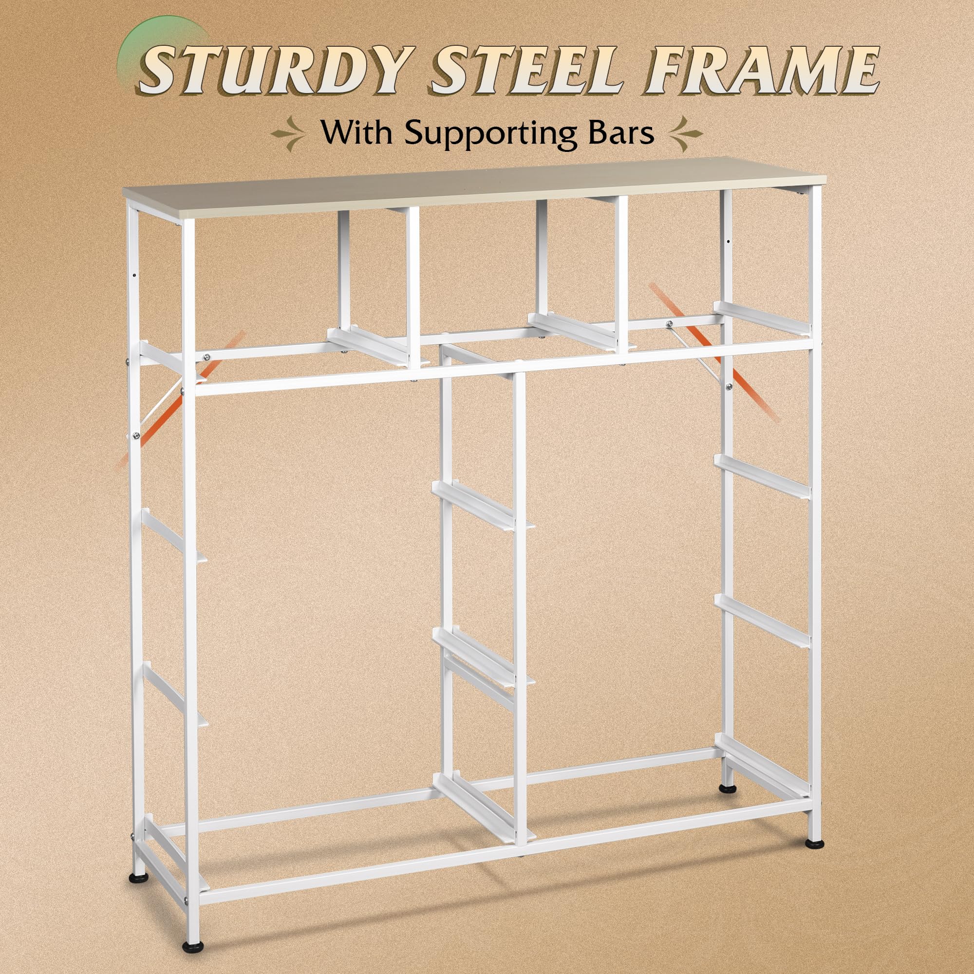 Drawer Fabric 9 Dresser â€?Tall Storage Tower with Bins, Steel Frame, and Wood Top