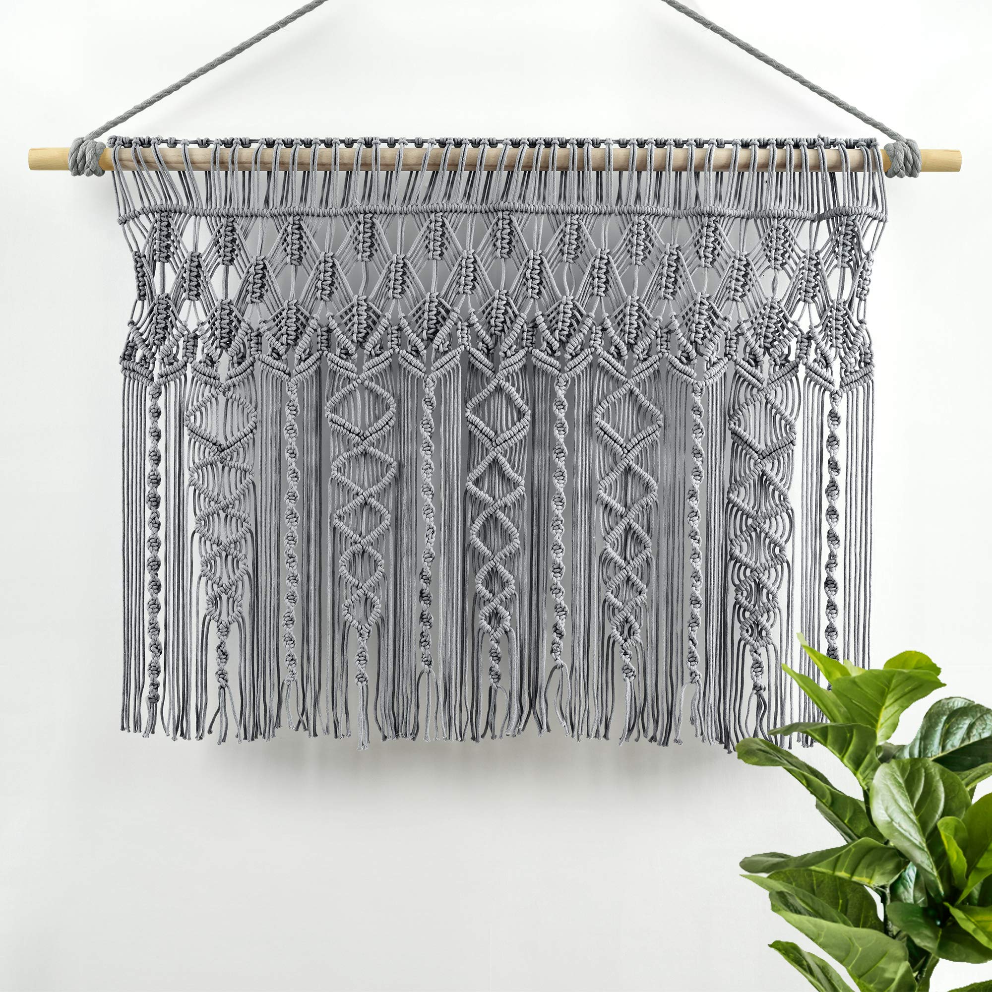 Lush Decor Boho Macrame Textured Cotton Valance Curtain